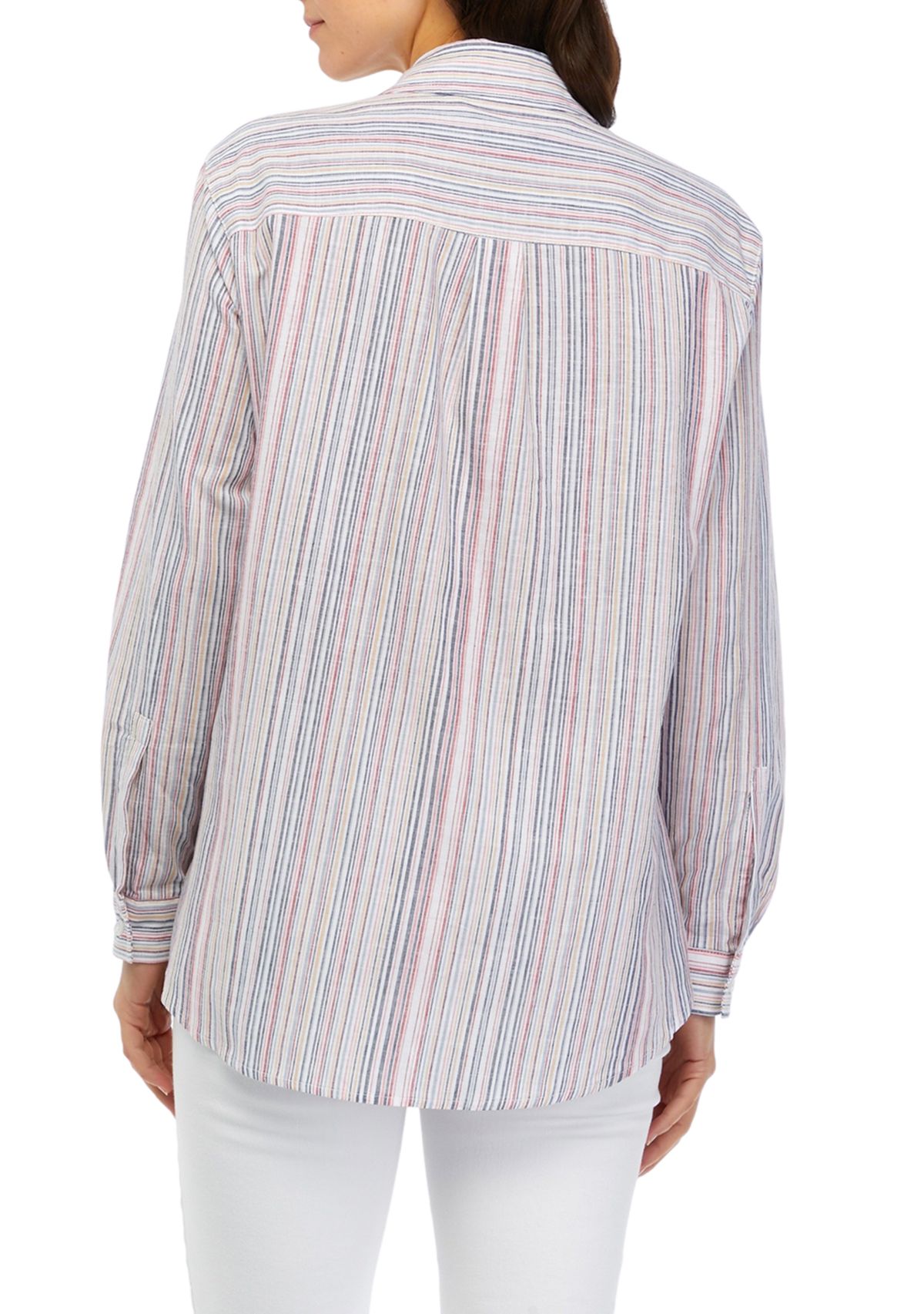 Womens Long Sleeve Oversized Button Down Shirt with Pocket