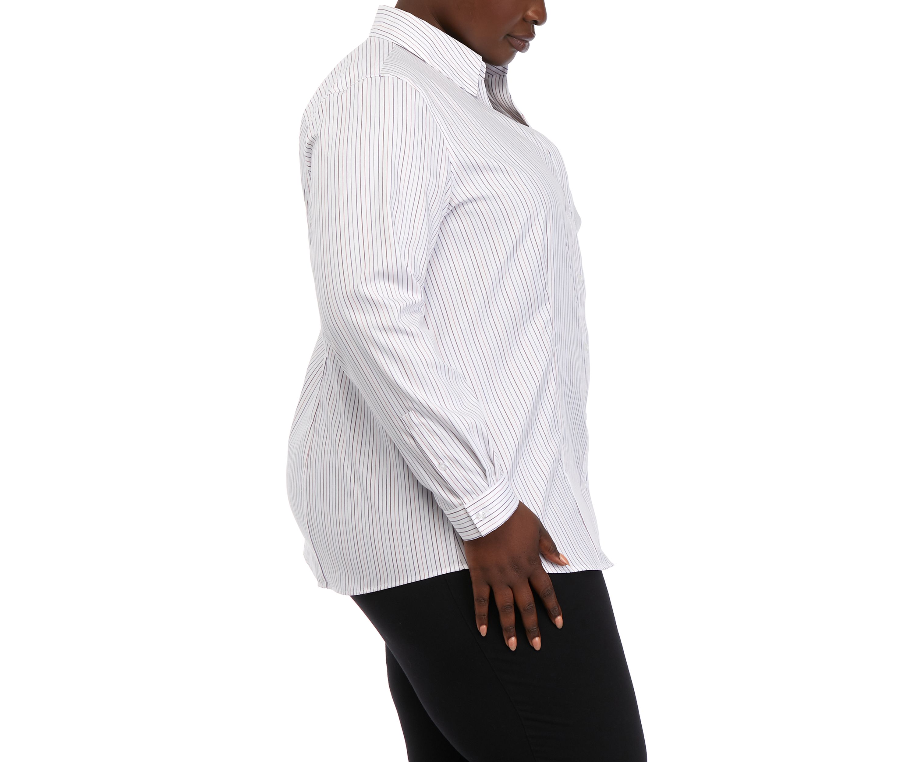 Plus Size Long Sleeve Collared Shirt