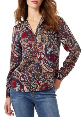 JONES NEW YORK Women's Long Sleeve Simplified Utility Blouse | belk