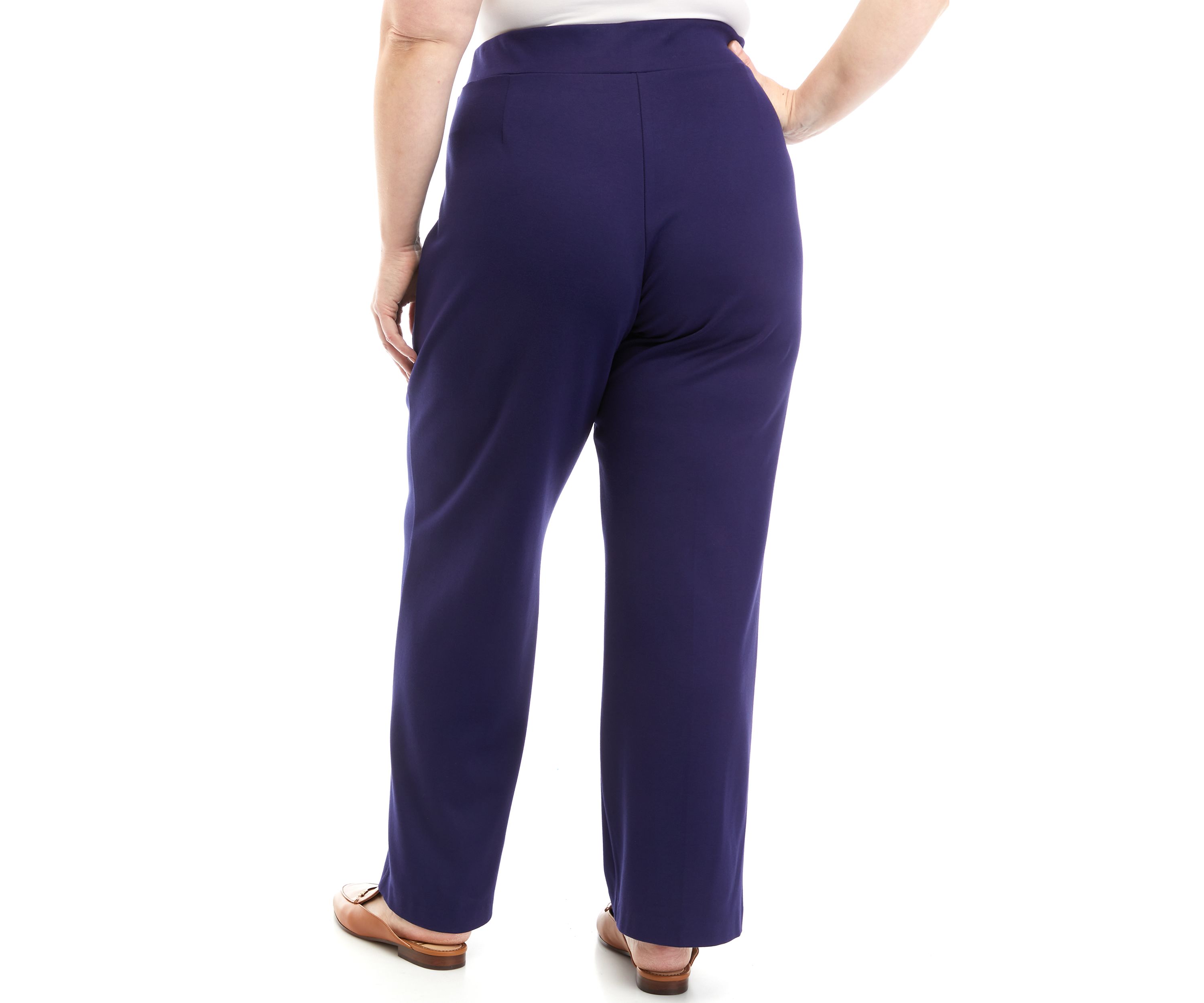 Plus Size Pull On Seam Wide Leg Pants