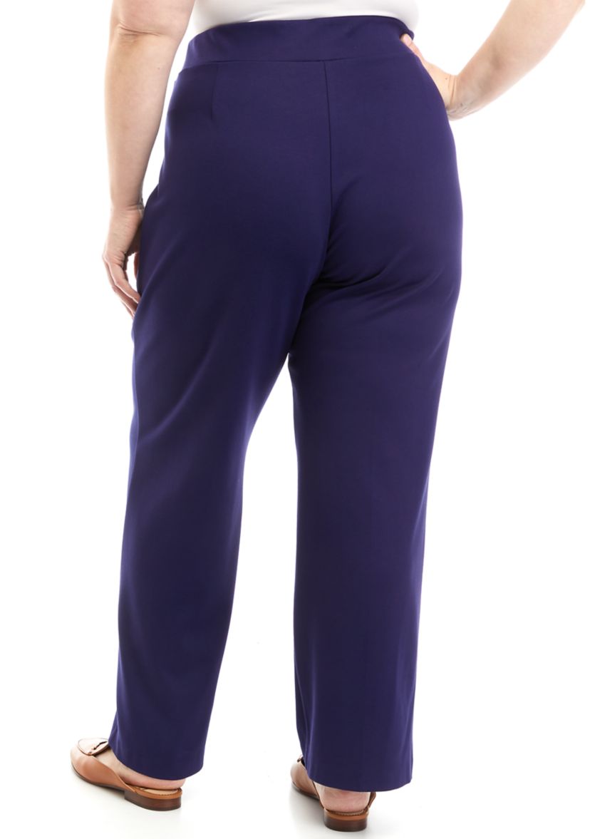 Plus Size Pull On Seam Wide Leg Pants