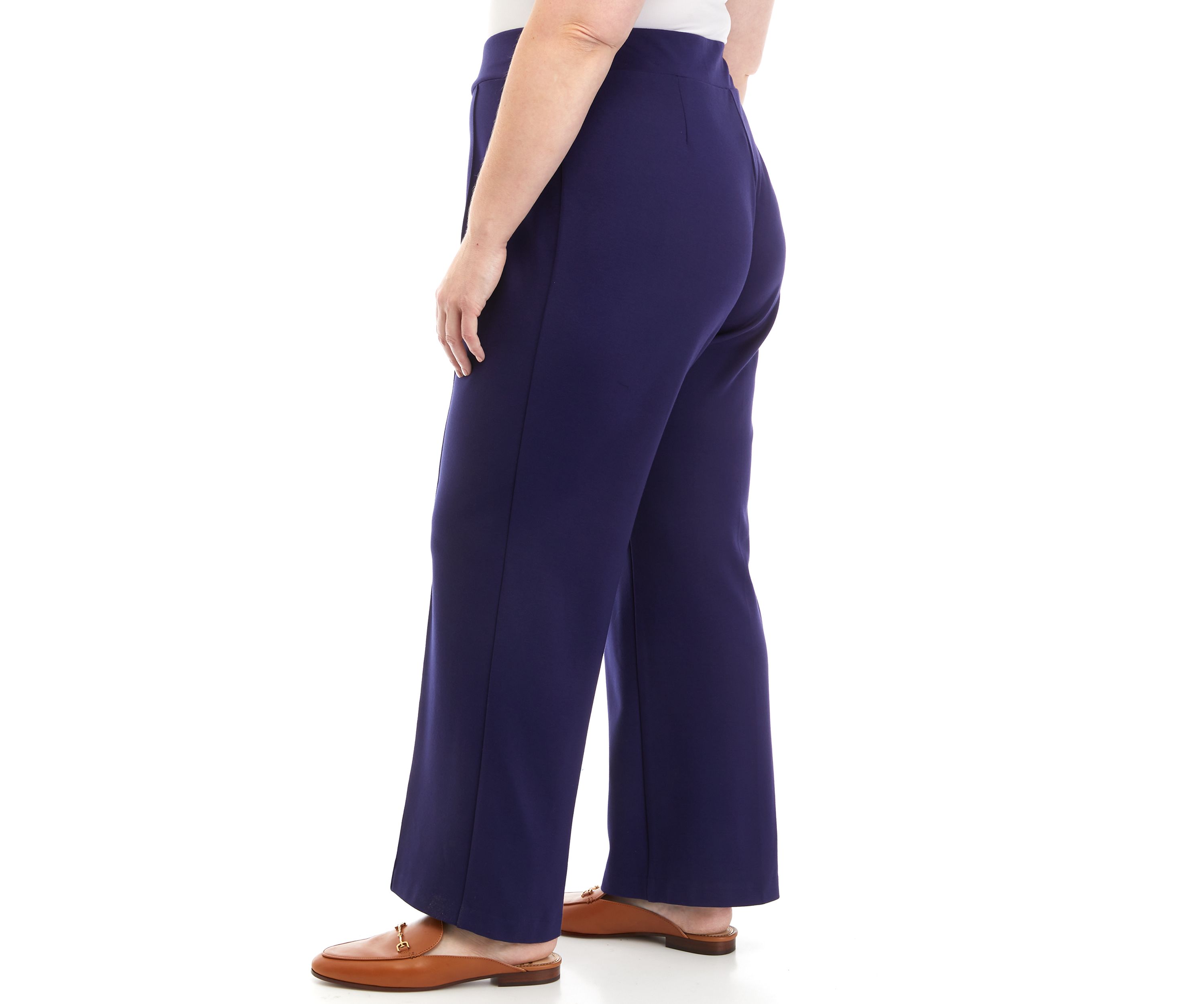 Plus Size Pull On Seam Wide Leg Pants