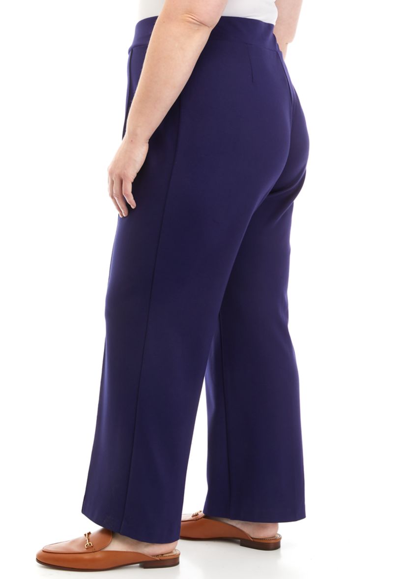 Plus Size Pull On Seam Wide Leg Pants