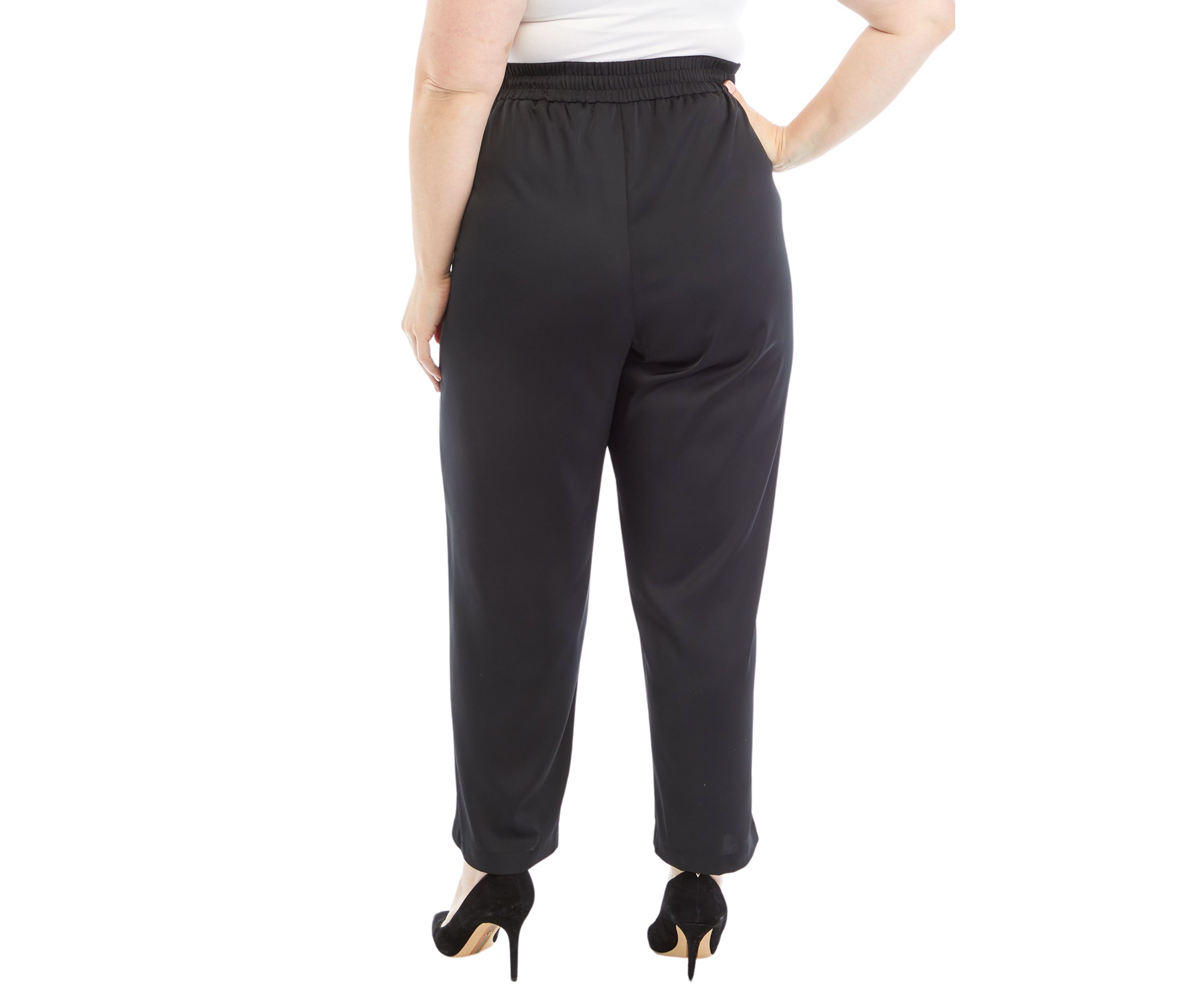Plus Size Satin Pull On Jogger Pants