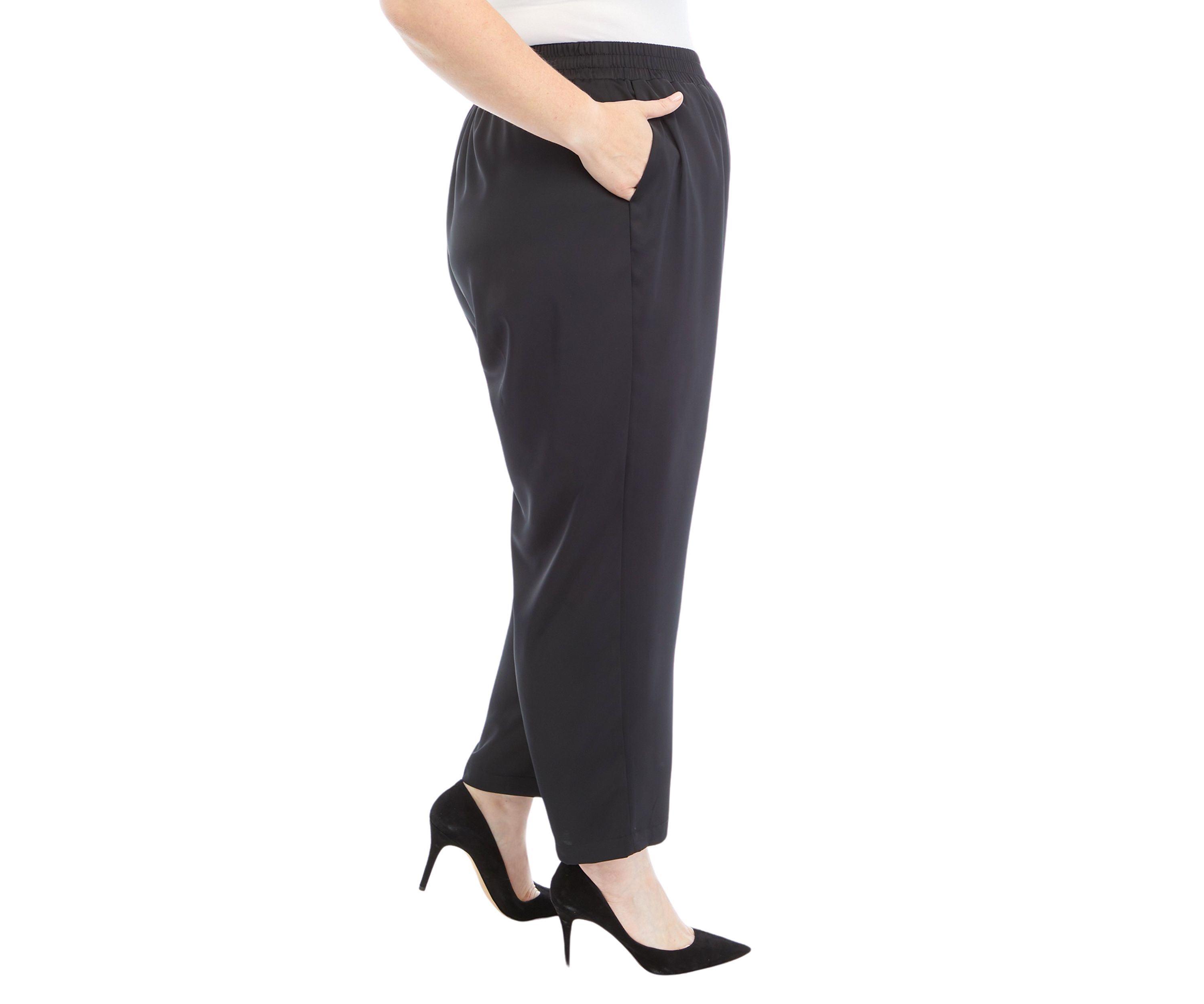 Plus Size Satin Pull On Jogger Pants