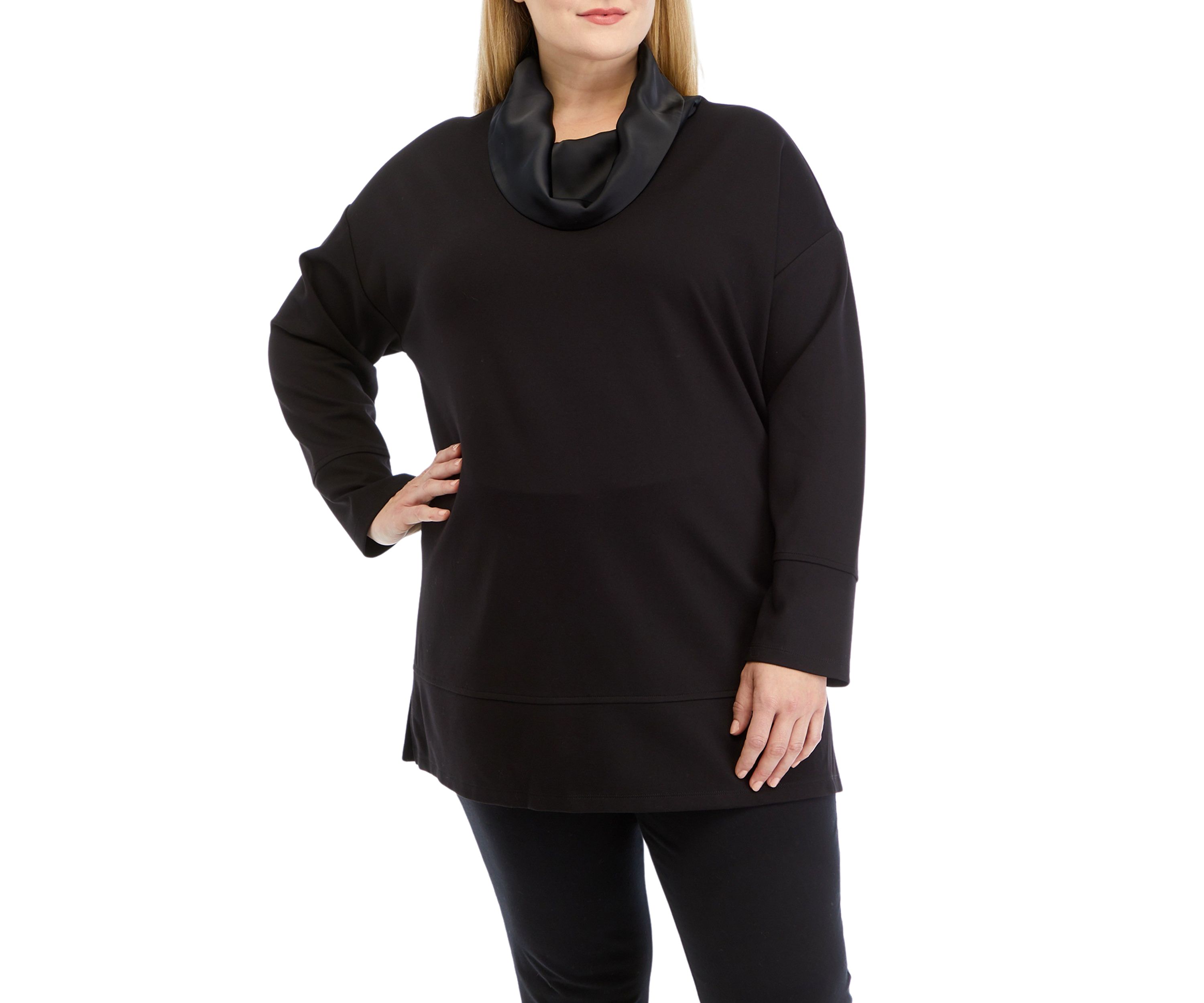 Plus Size Long Sleeve Serenity Cowl Neck Sweatshirt