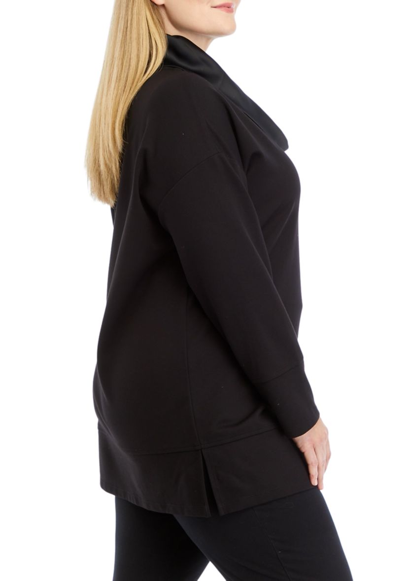 Plus Size Long Sleeve Serenity Cowl Neck Sweatshirt
