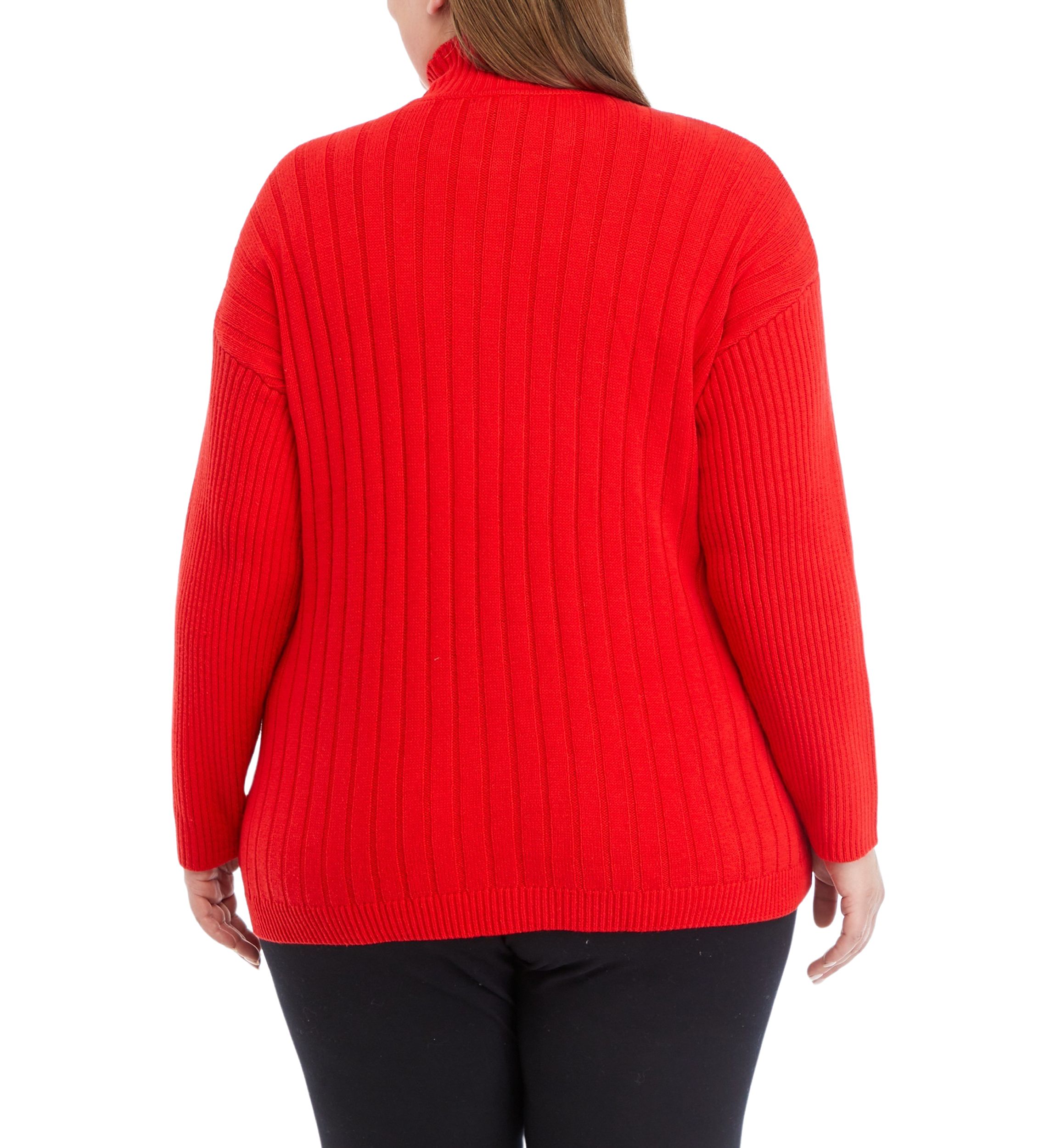 Plus Size Reversible Directional Stitched Sweater