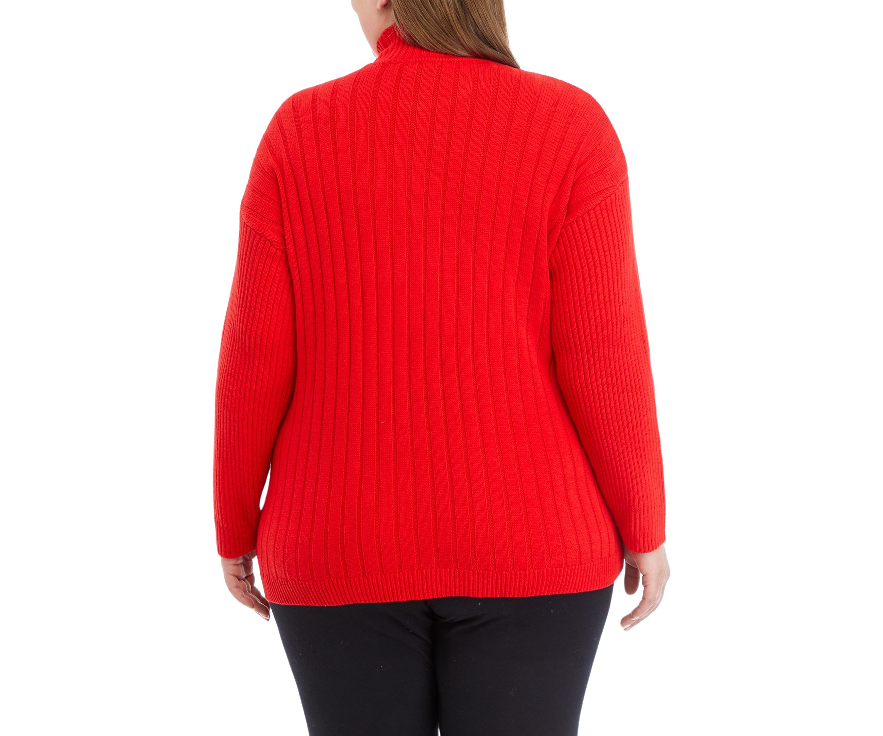 Plus Size Reversible Directional Stitched Sweater