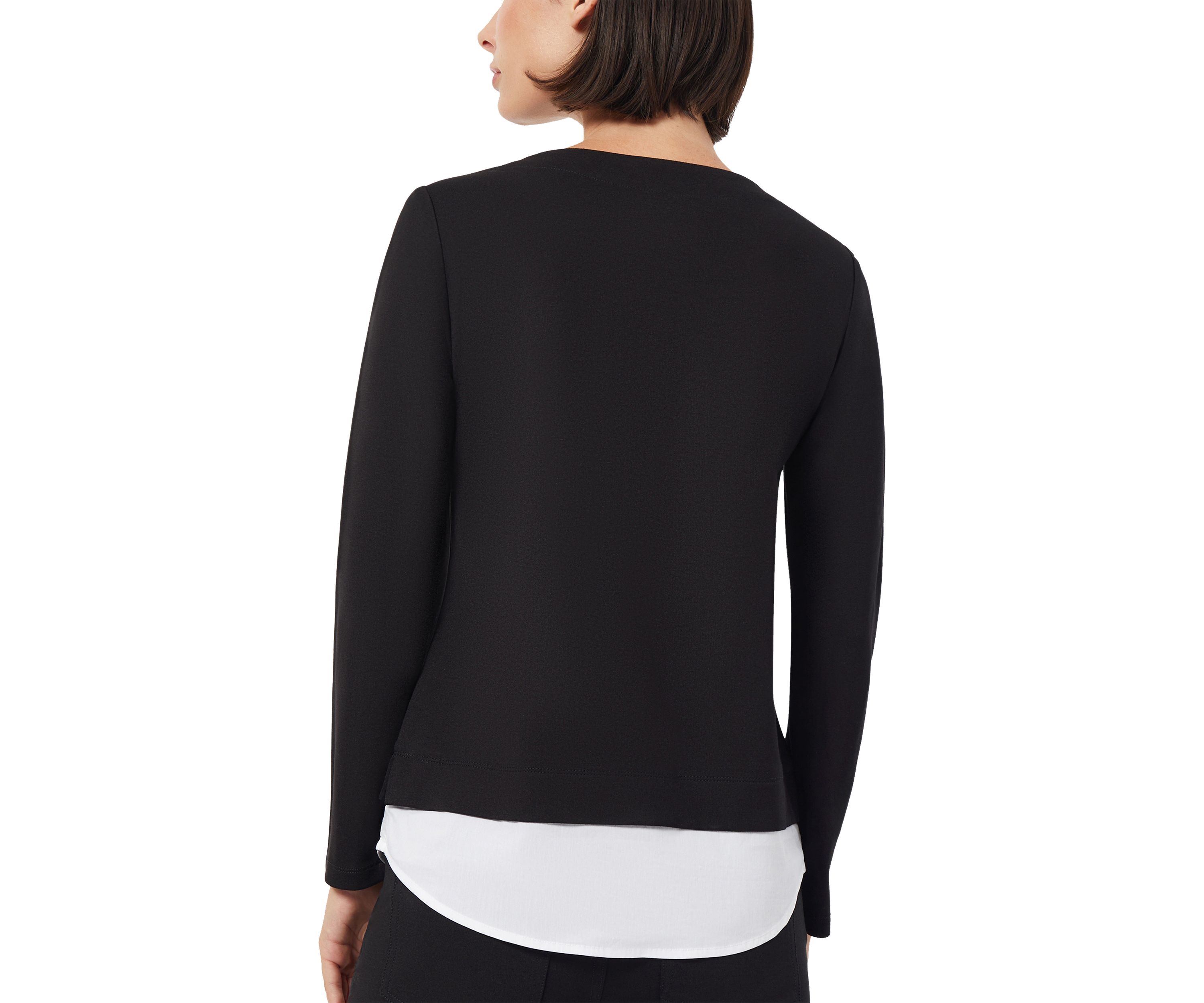 Womens 2Fer Sweater with Button Shoulders
