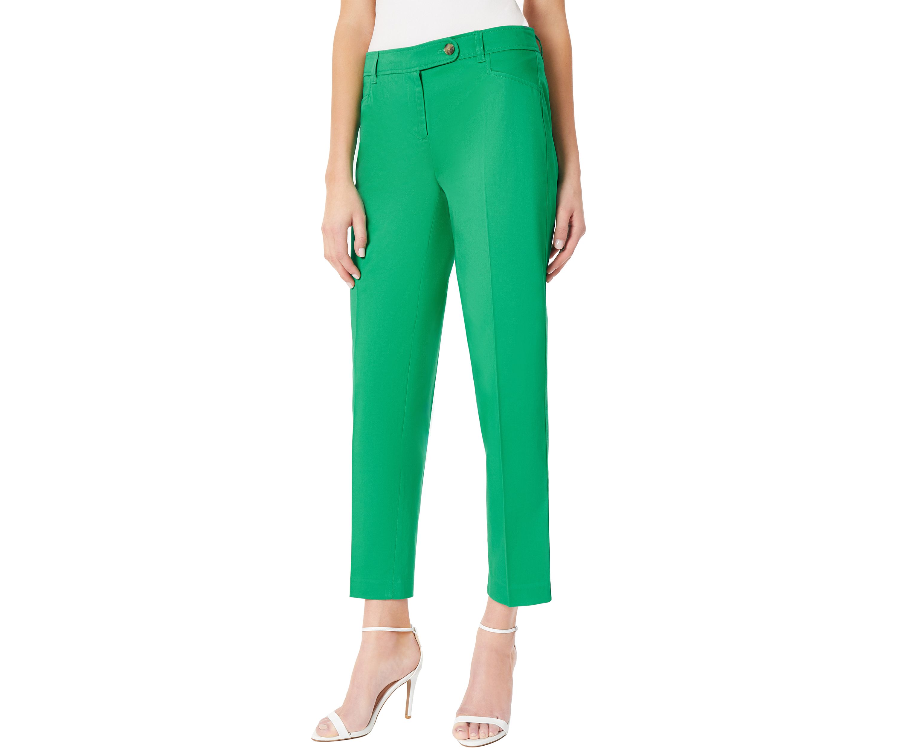 Petite Fly Front Duke Slim Ankle Pants