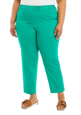 JONES NEW YORK Women's Plus Size Fly Front Duke Slim Ankle Pants, 16W