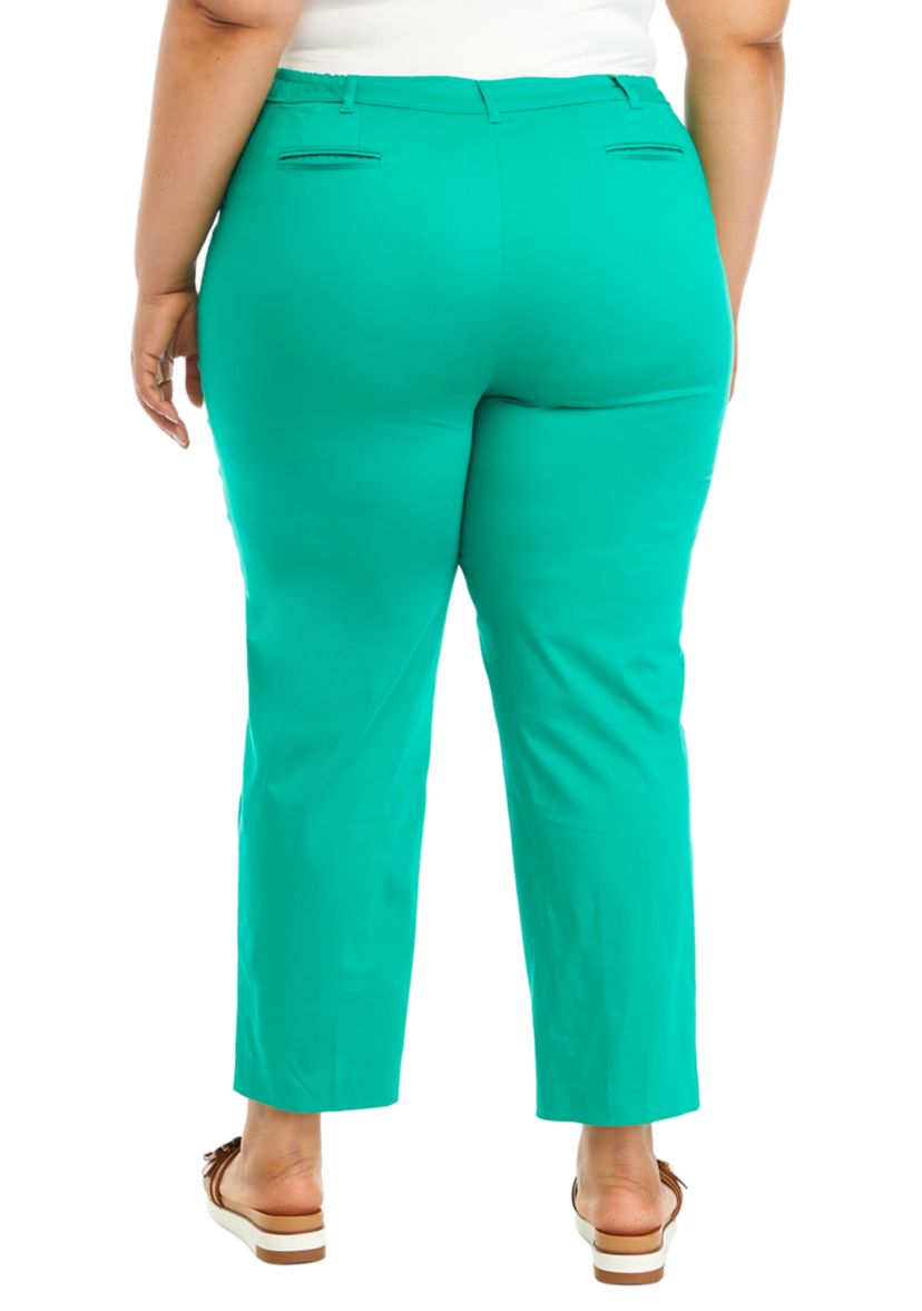 Plus Size Fly Front Duke Slim Ankle Pants