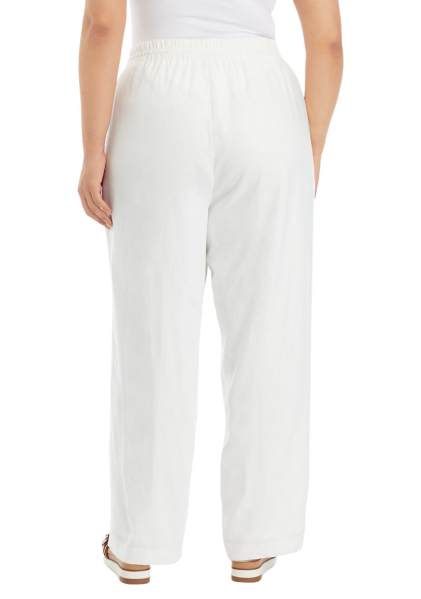 Plus Size Pull On D-String Slash Pocket Trouser Pants