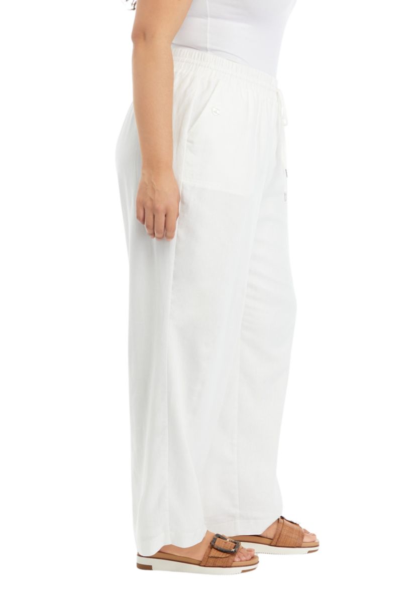 Plus Size Pull On D-String Slash Pocket Trouser Pants