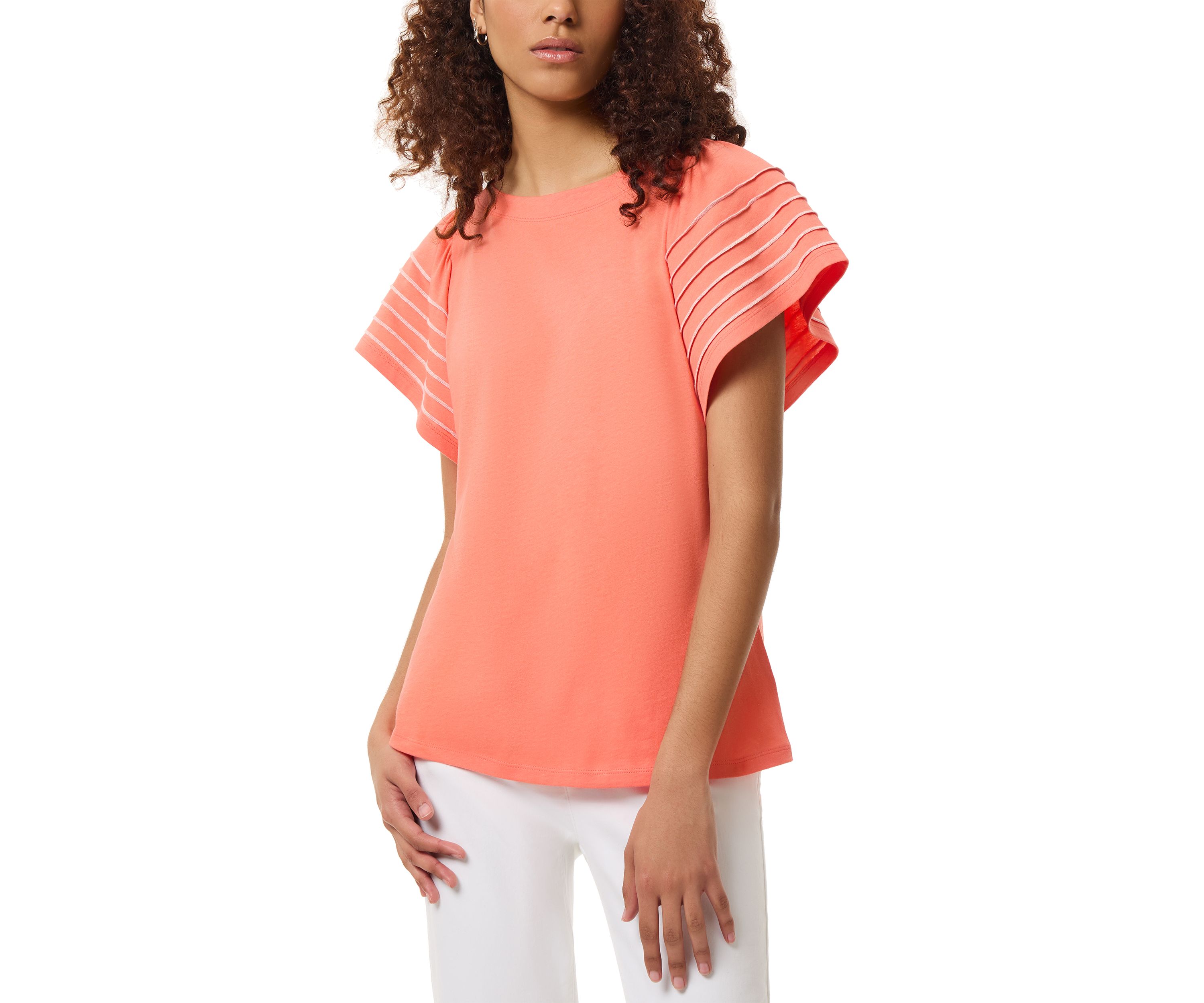 Womens Short Sleeve T-Shirt with Stitch Sleeves