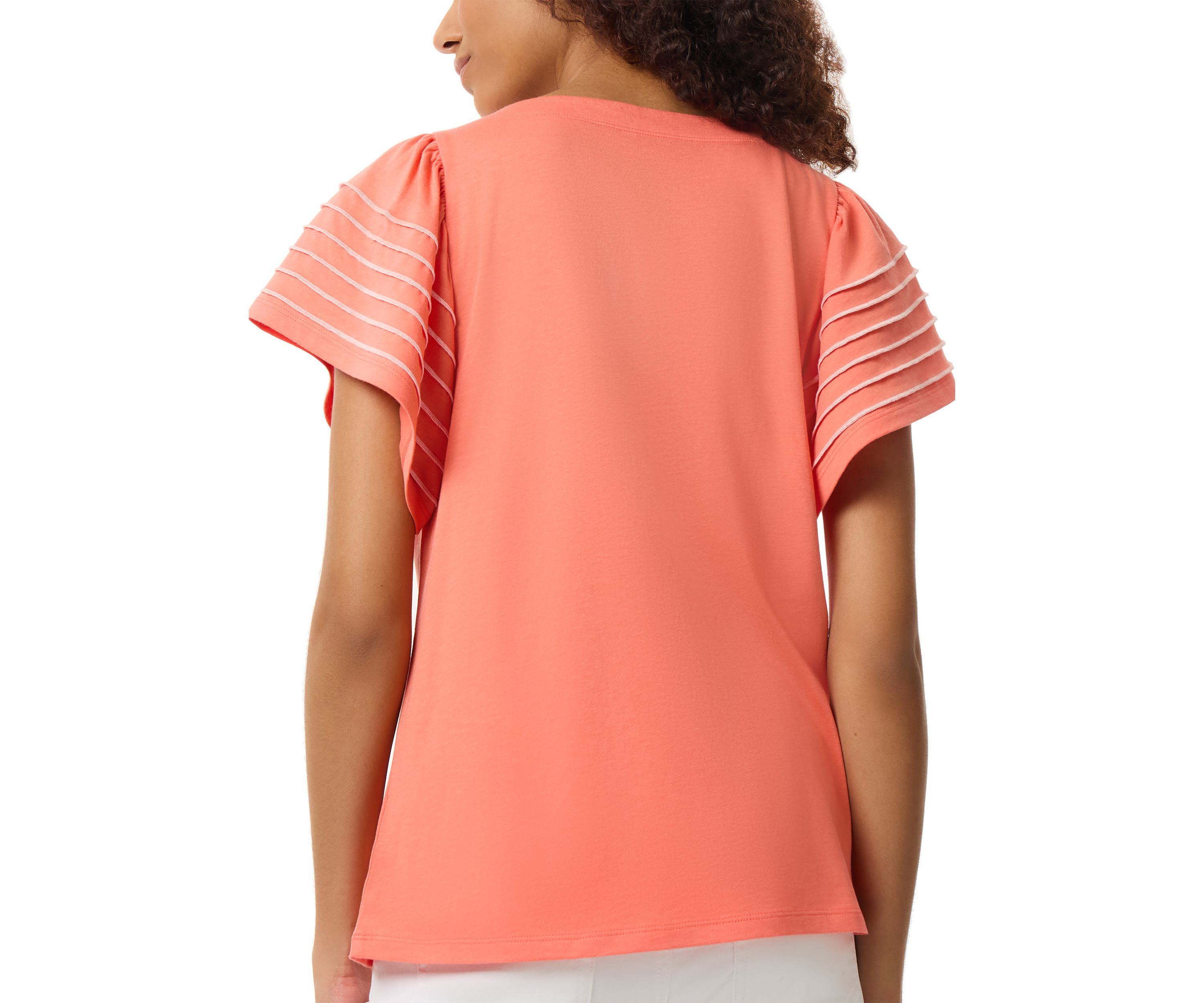 Womens Short Sleeve T-Shirt with Stitch Sleeves