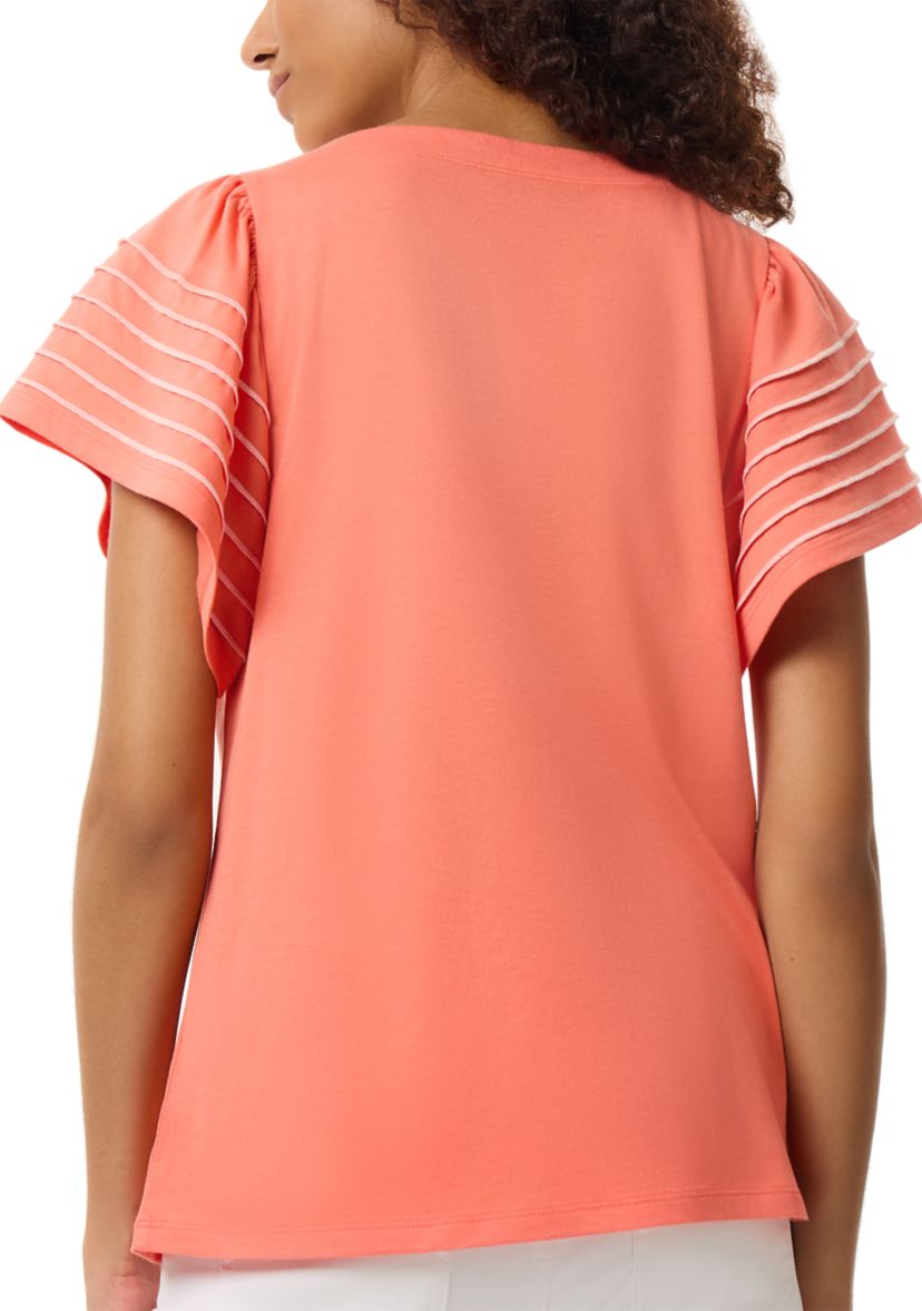 Womens Short Sleeve T-Shirt with Stitch Sleeves