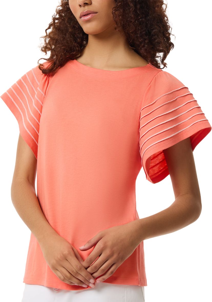 Womens Short Sleeve T-Shirt with Stitch Sleeves