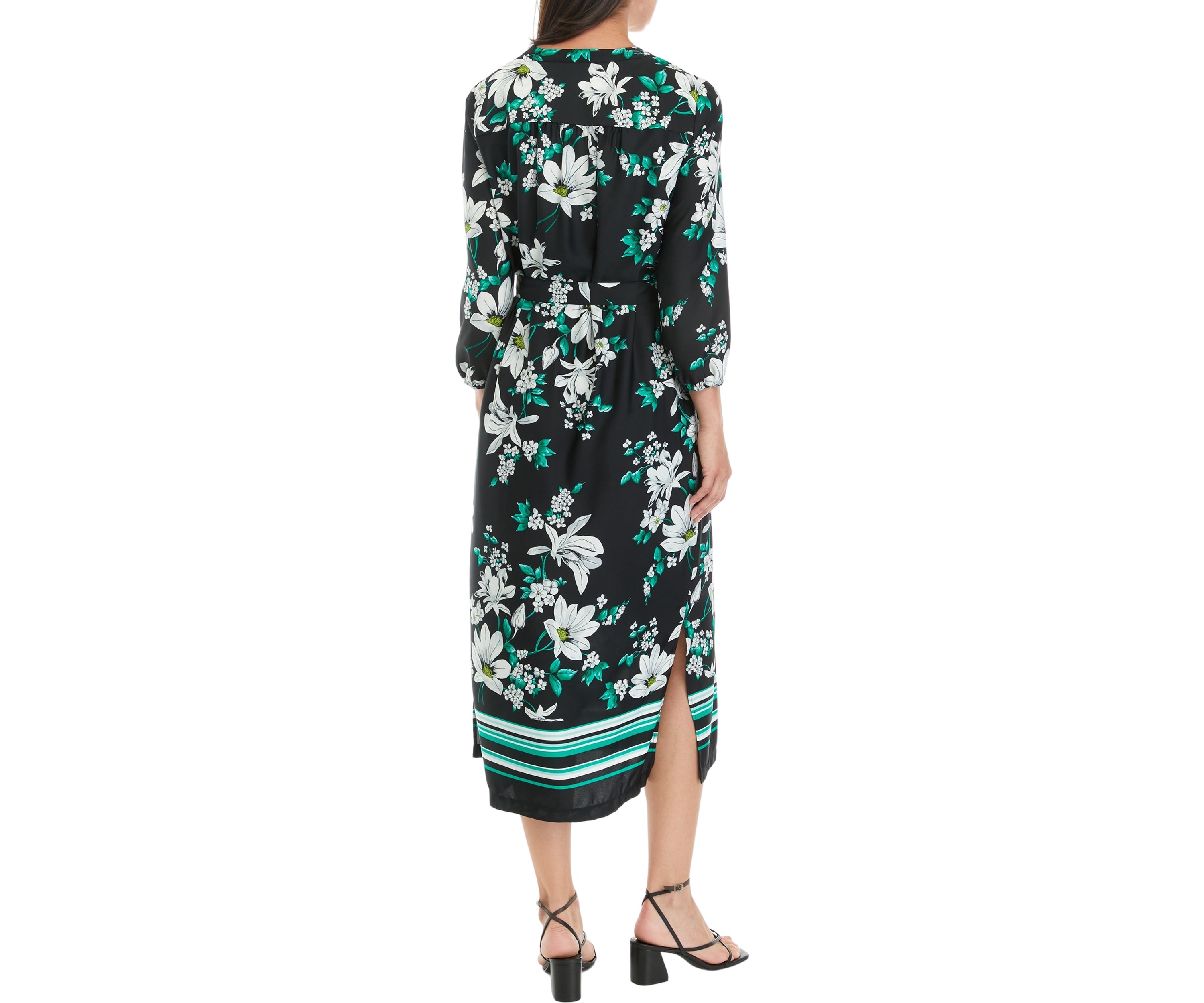 Womens V-Neck Midi Dress