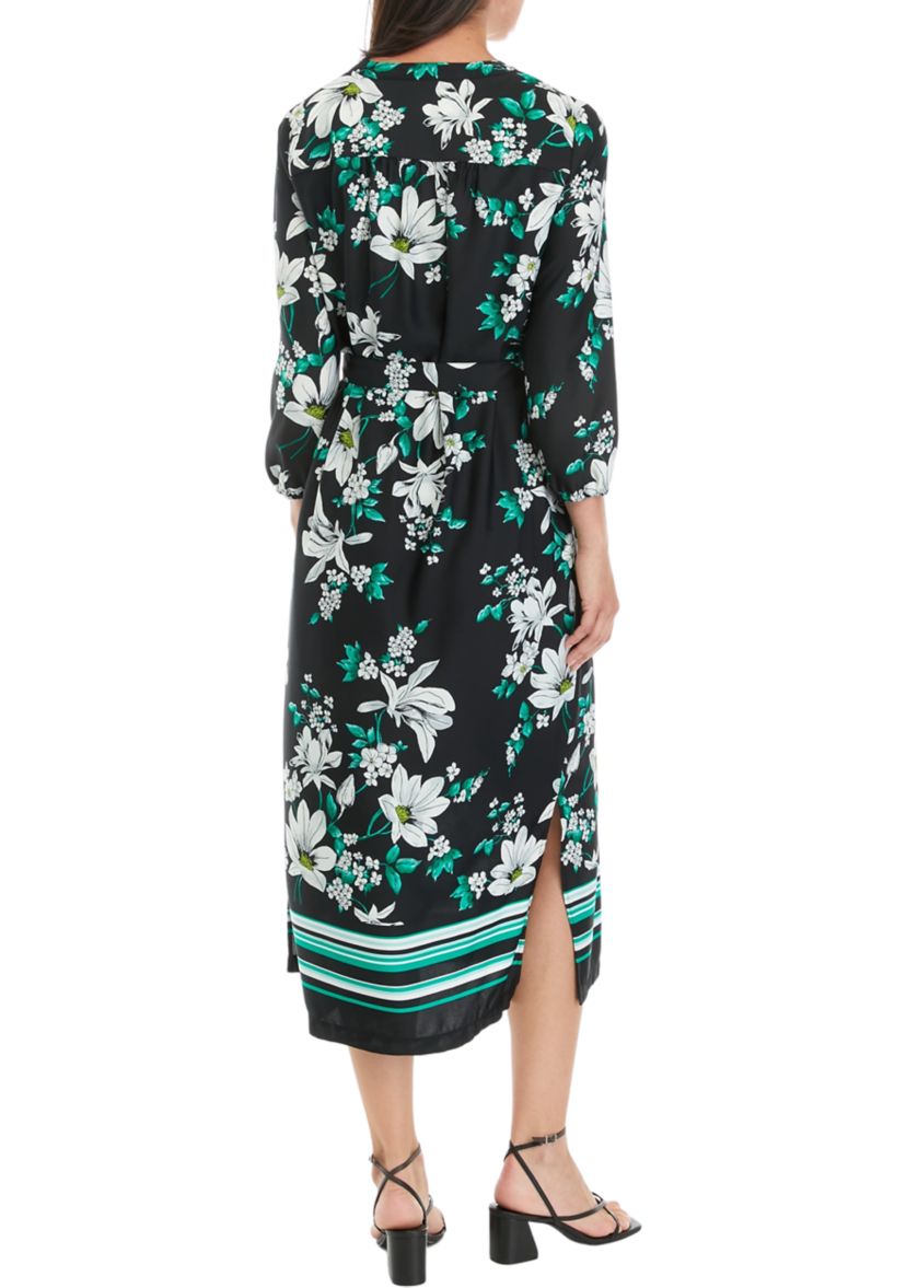 Womens V-Neck Midi Dress