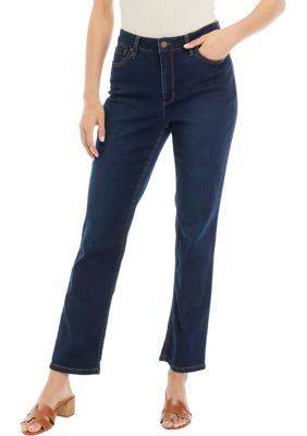 JONES NEW YORK Women's Petite Lexington Straight Jeans