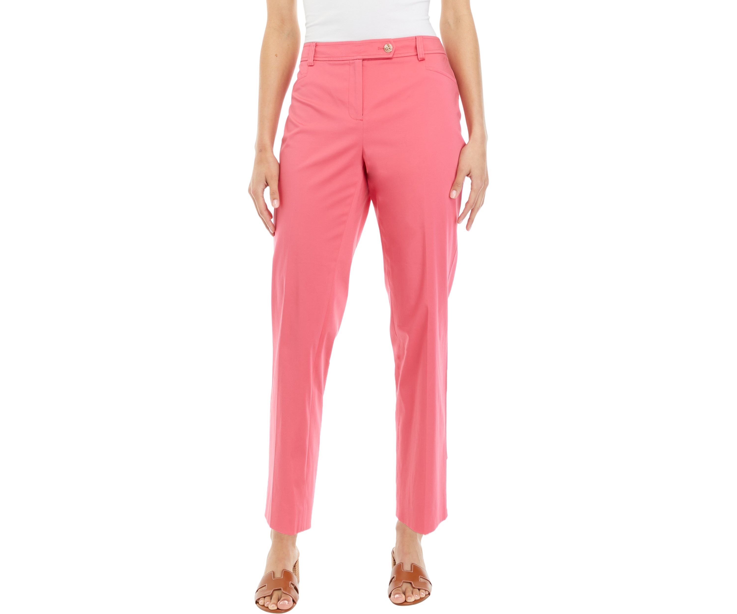 Petite Fly Front Duke Slim Ankle Pants