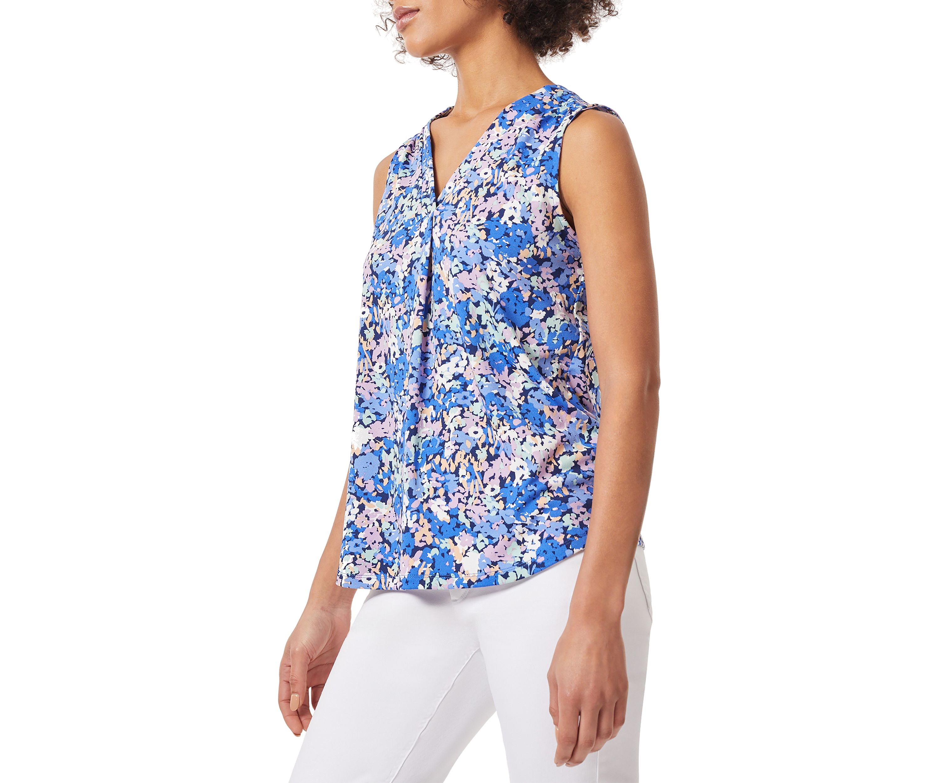 Womens Popover Tunic Top with Side Slits
