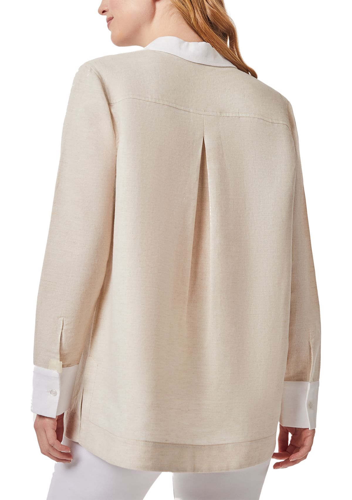 Womens Printed Moss Crepe V-Neck Pleat Front Top