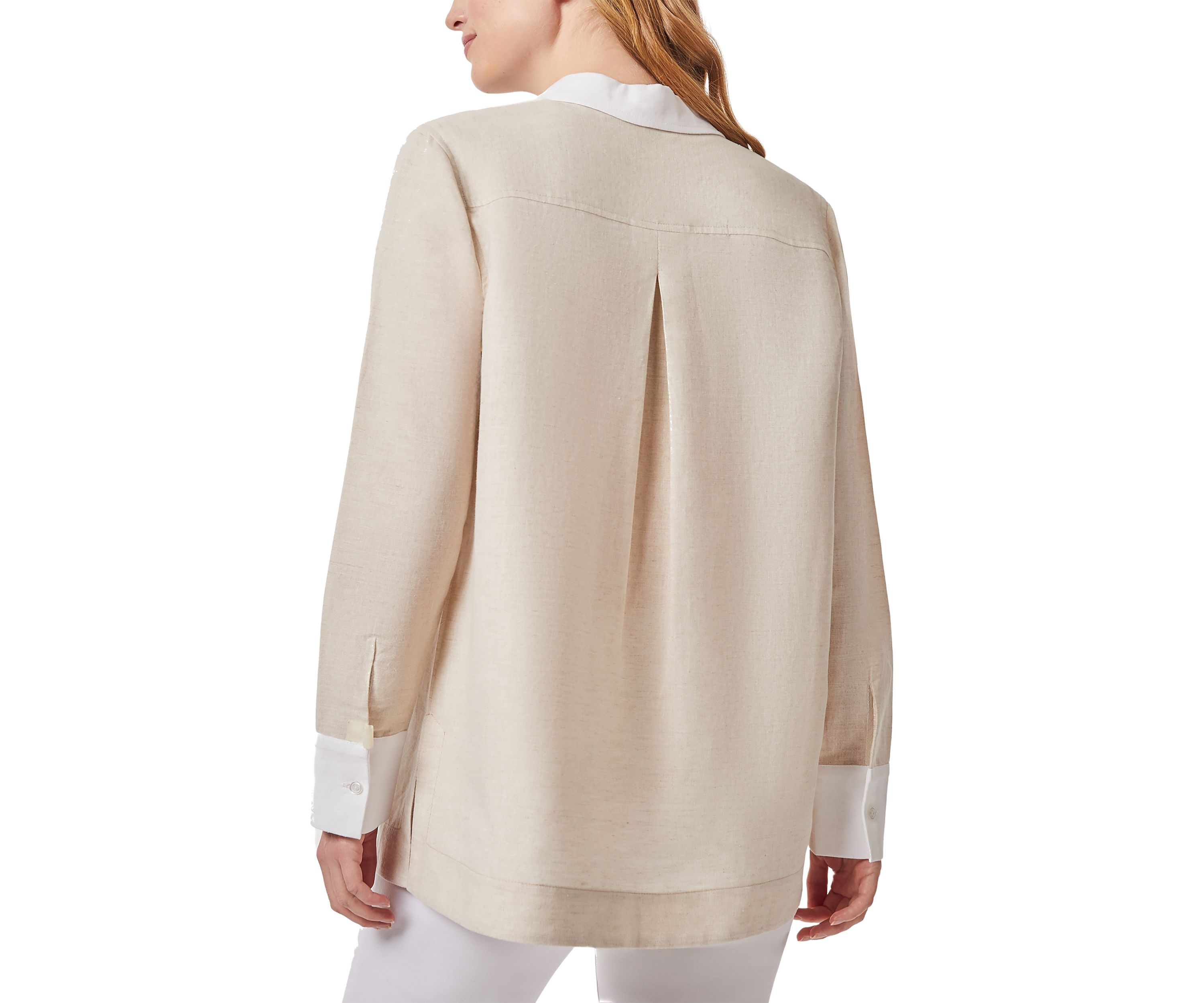 Womens Printed Moss Crepe V-Neck Pleat Front Top