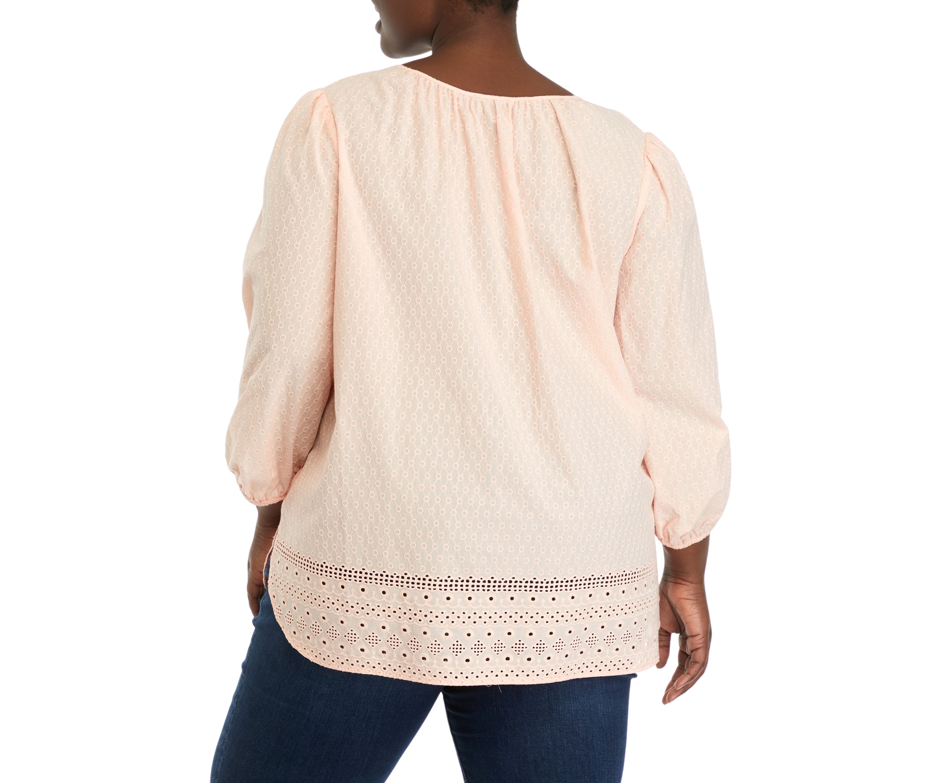 Plus Size Tie Neck Top
