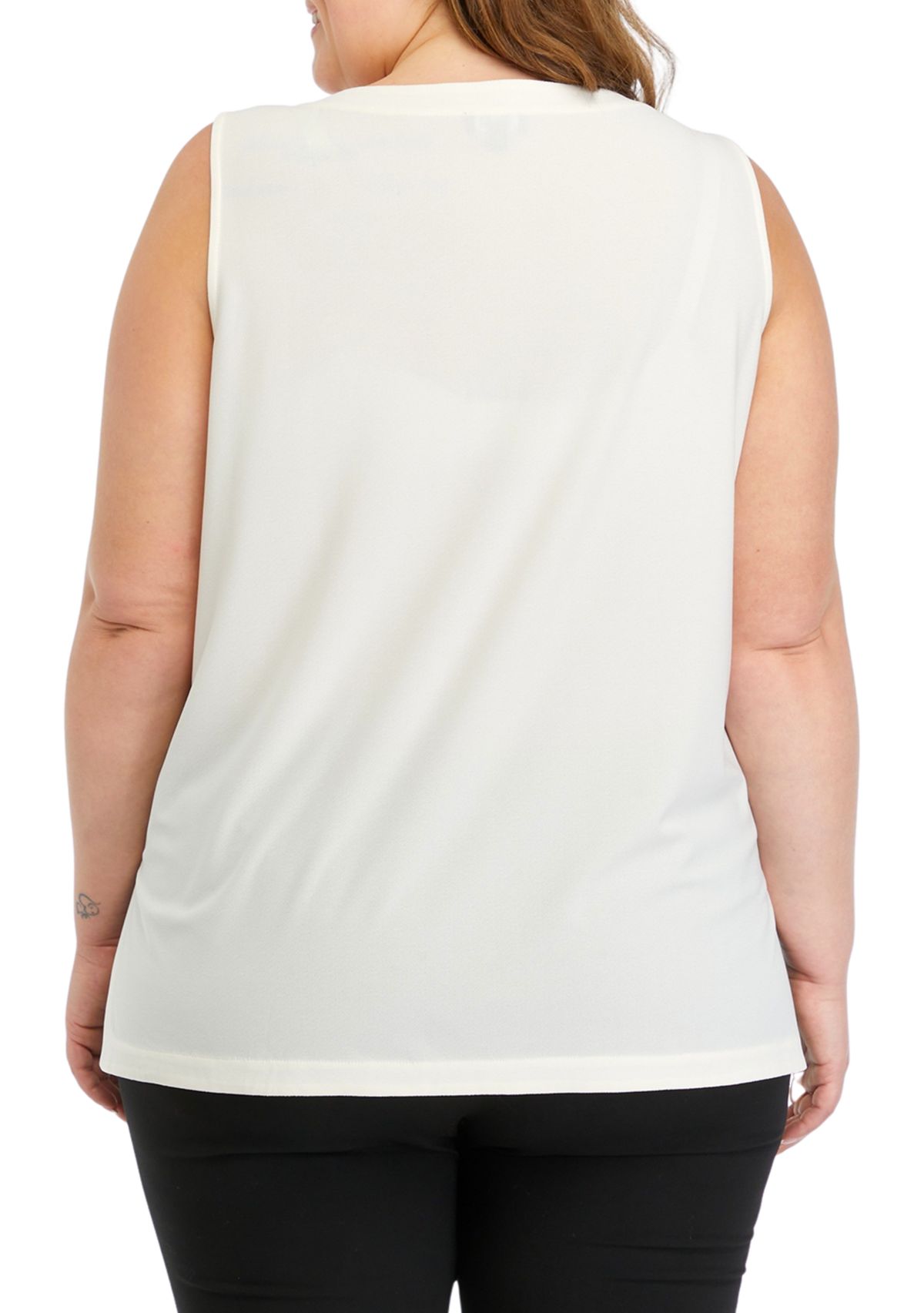 Plus Size Solid Slit Side Tunic