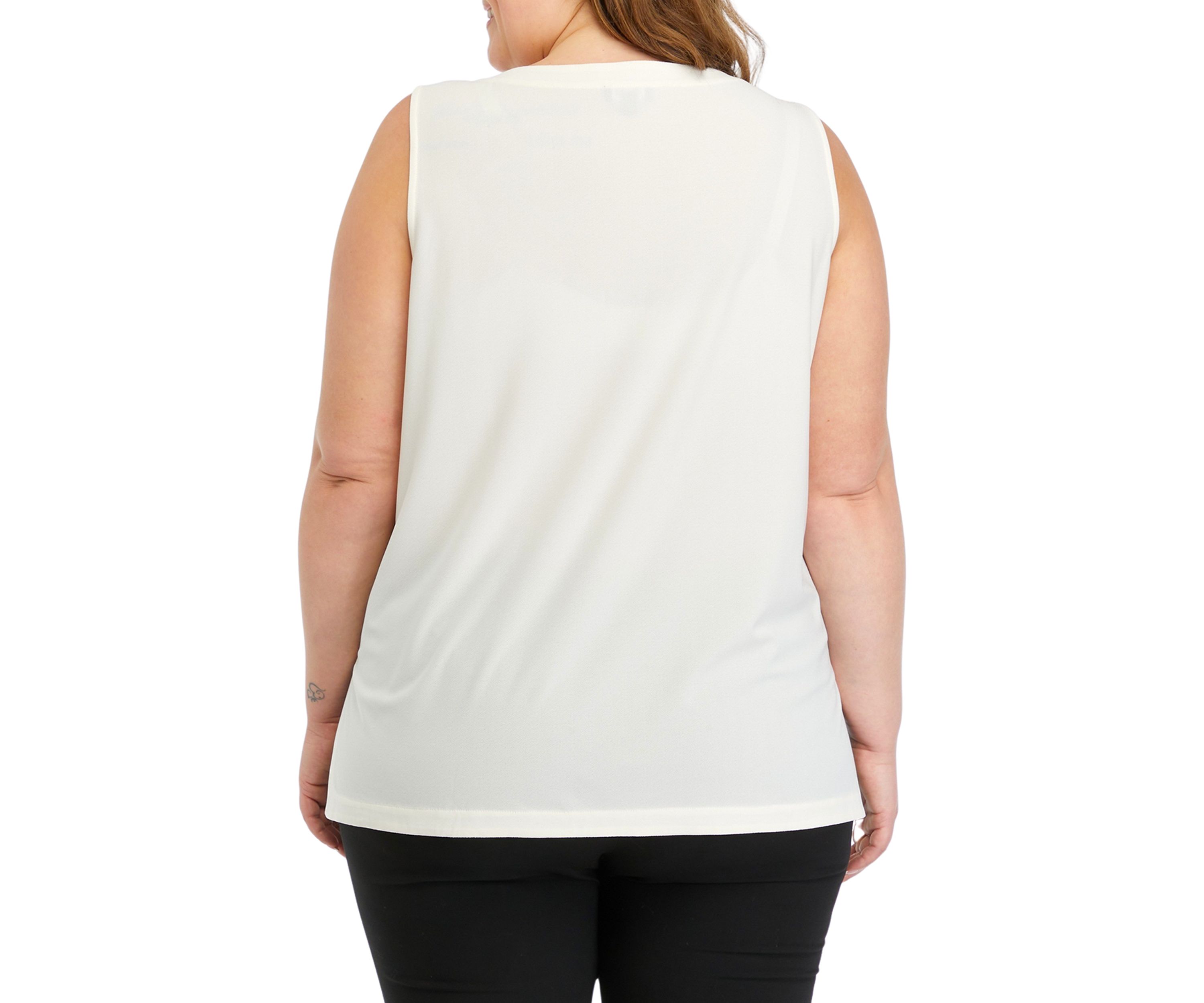 Plus Size Solid Slit Side Tunic