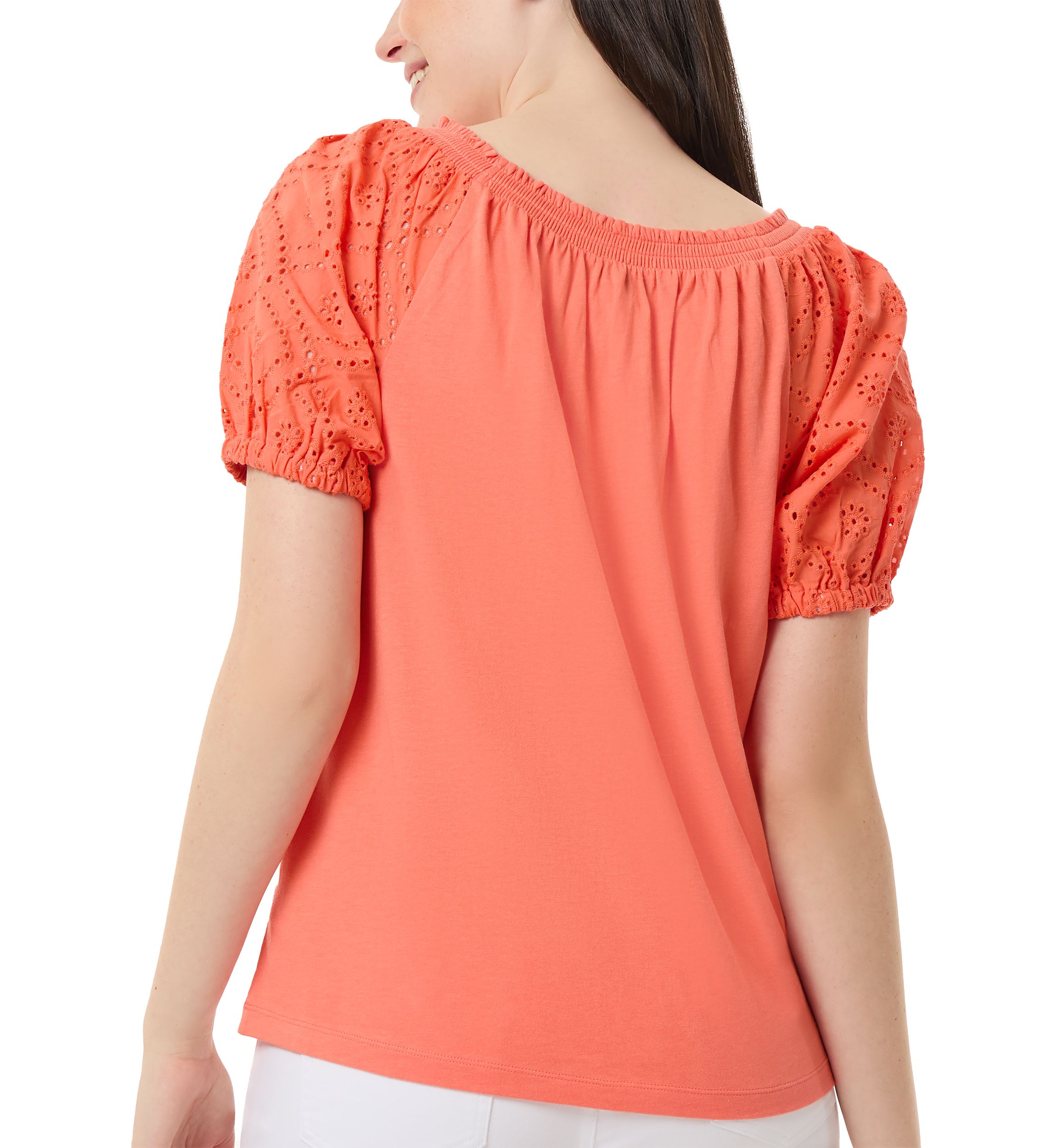 Petite Eyelet Sleeve Top