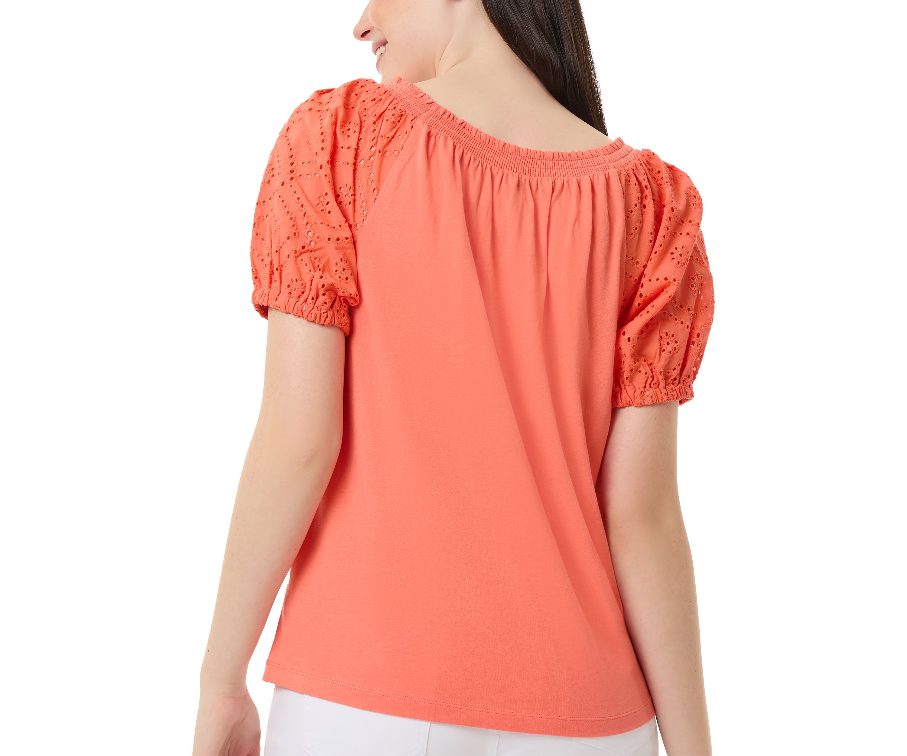 Petite Eyelet Sleeve Top