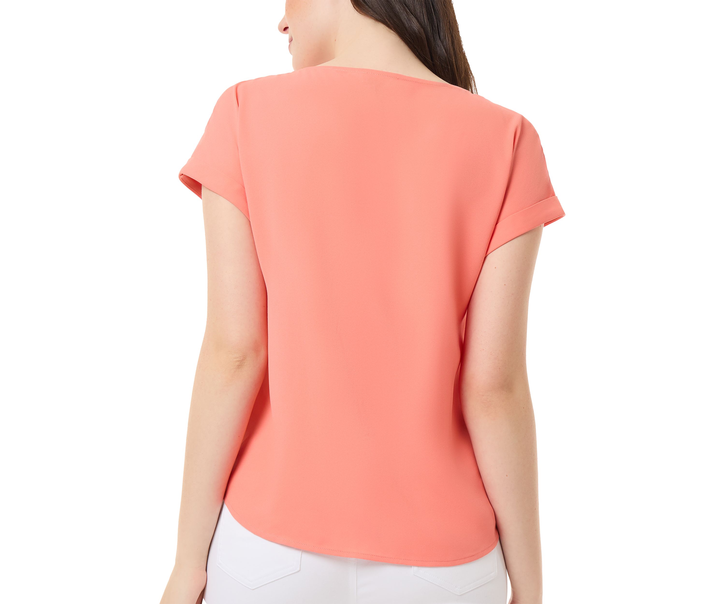 Womens Short Sleeve Button Side Blouse
