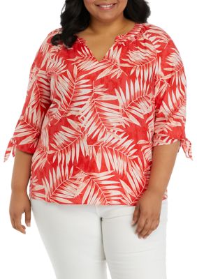 JONES NEW YORK Women's Plus Size Elbow Sleeve Raglan Blouse -  180455410899352