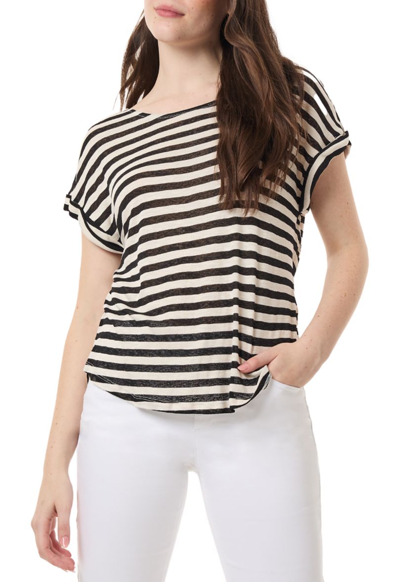 Womens Short Sleeve Striped T-Shirt