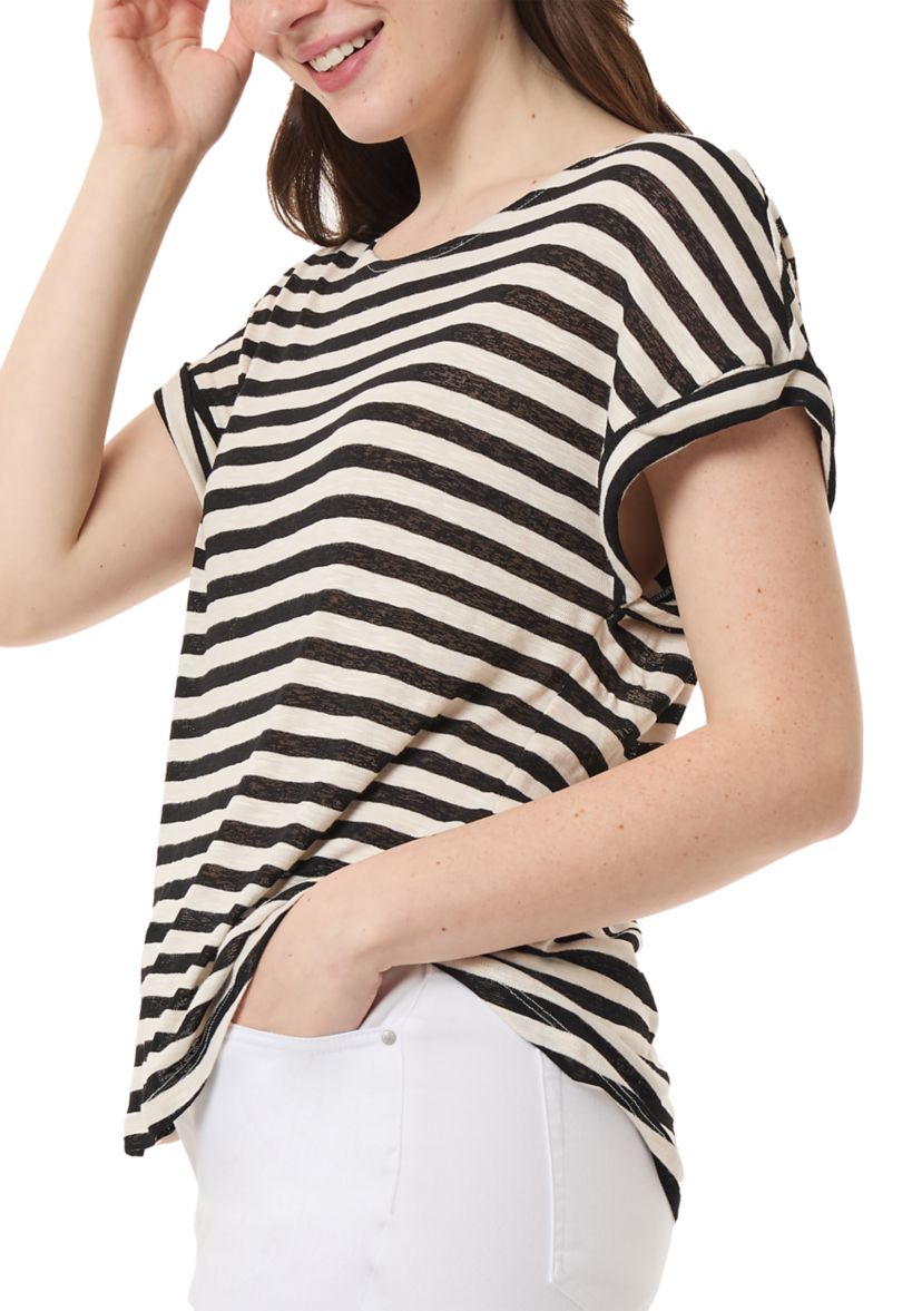 Womens Short Sleeve Striped T-Shirt