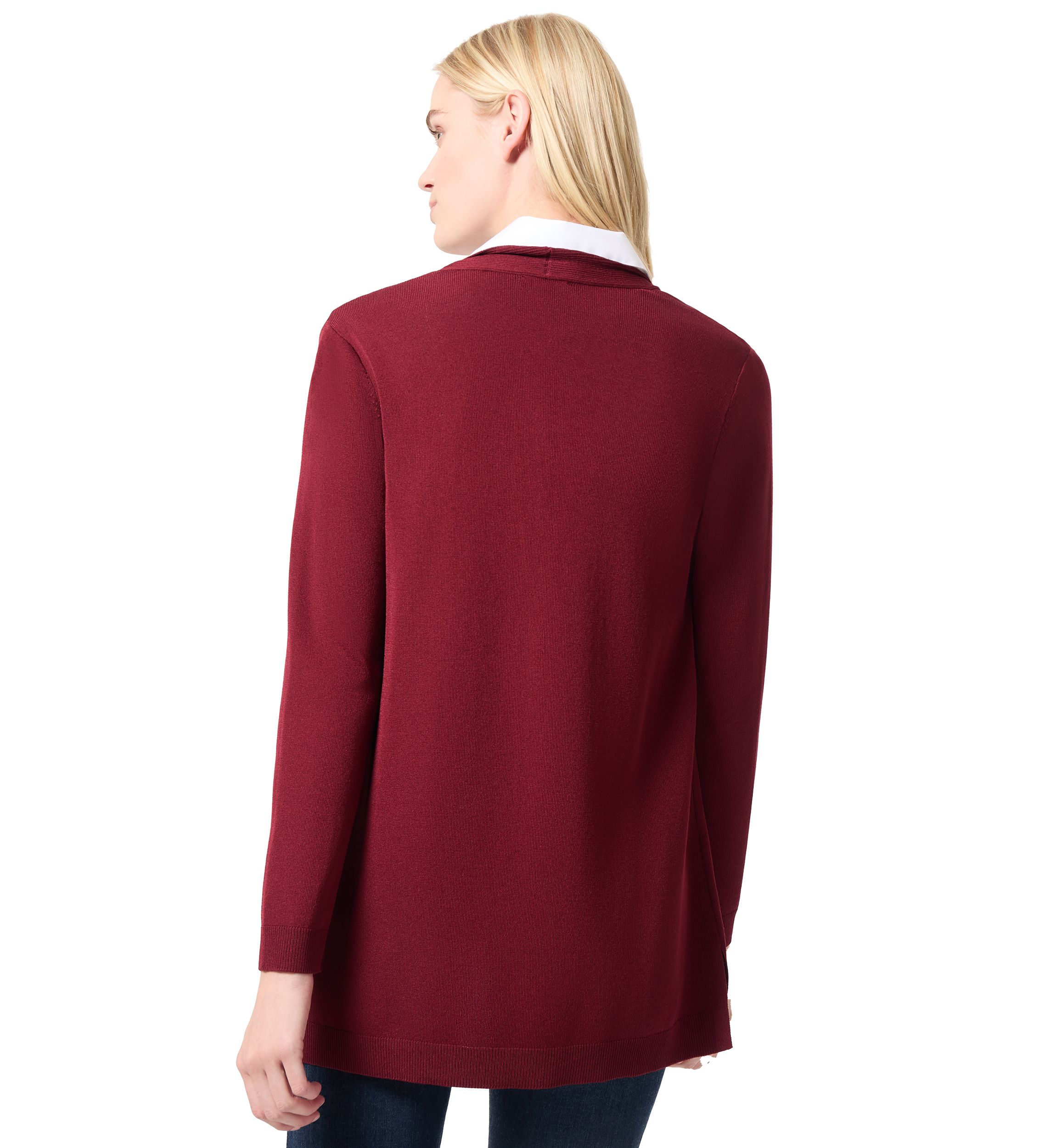Womens Long Sleeve Open Front Cardigan with Placket