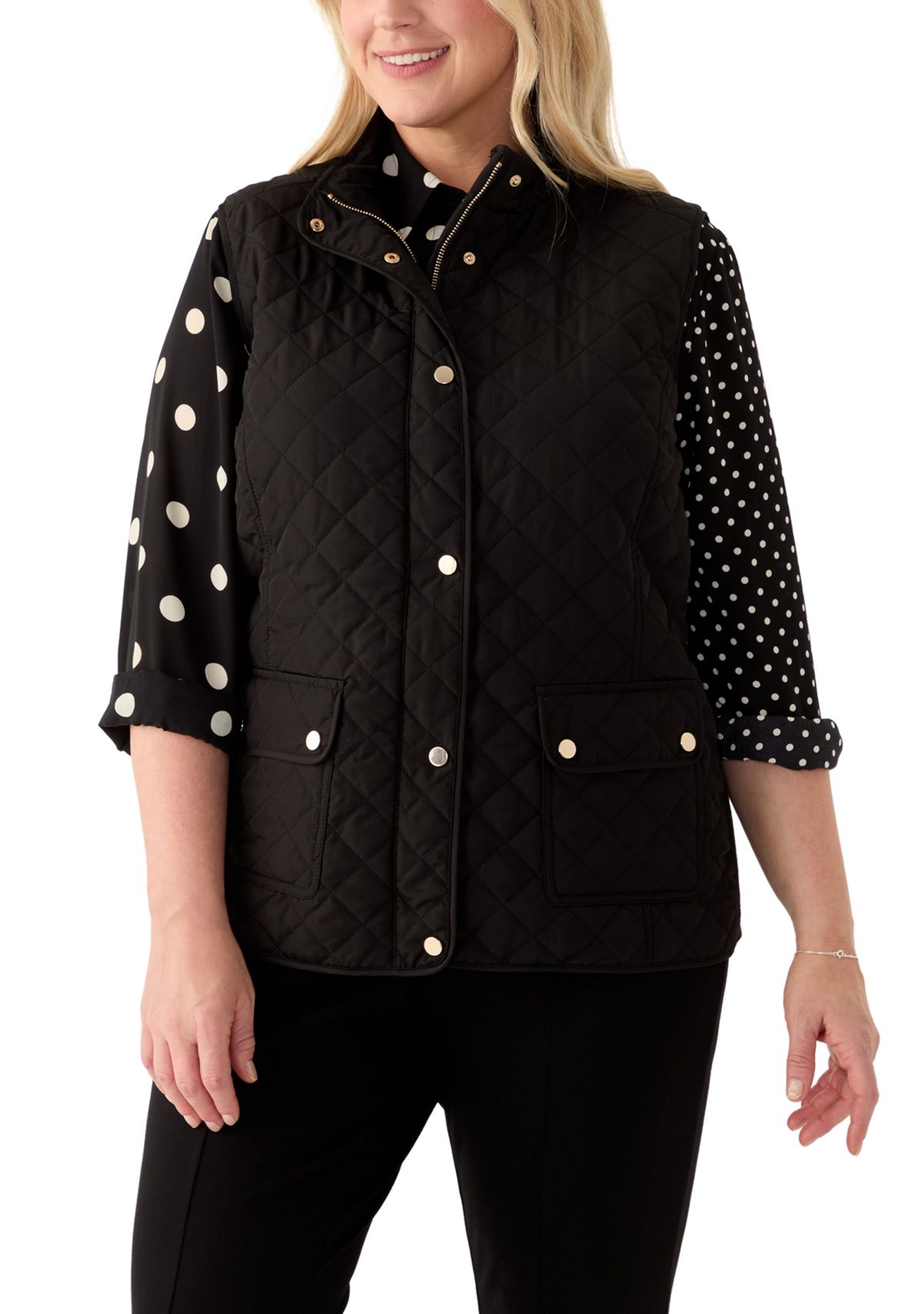 Plus Size Quilted Vest