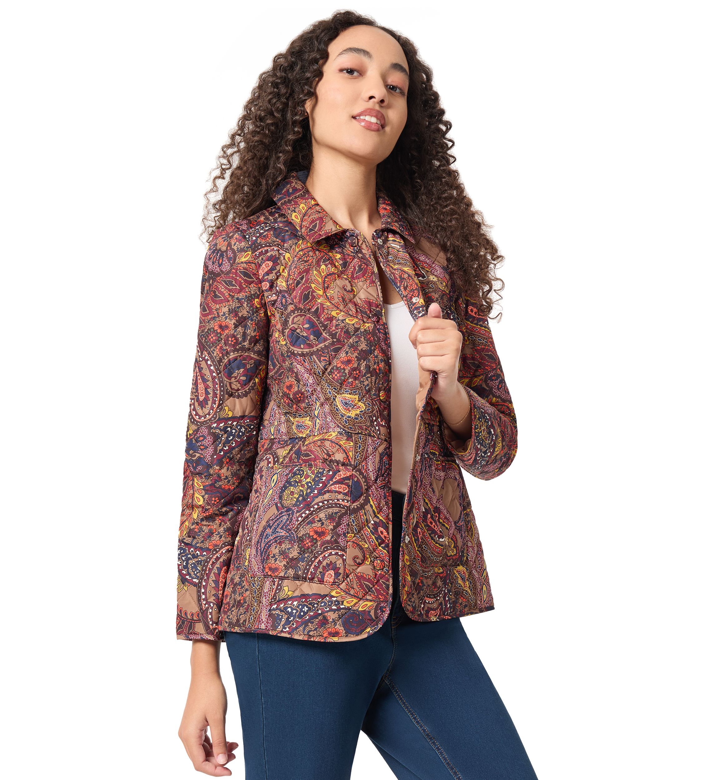 Womens Printed Quilted Jacket 