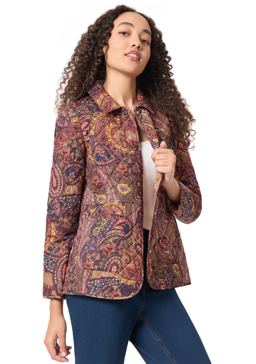 Womens Printed Quilted Jacket 