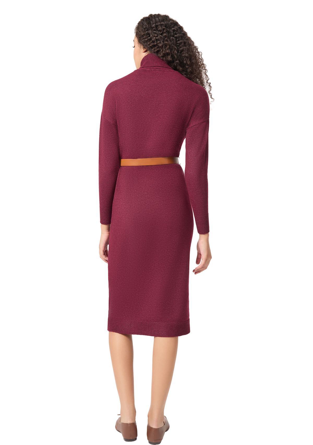 Womens Long Sleeve Turtleneck Sweater Dress