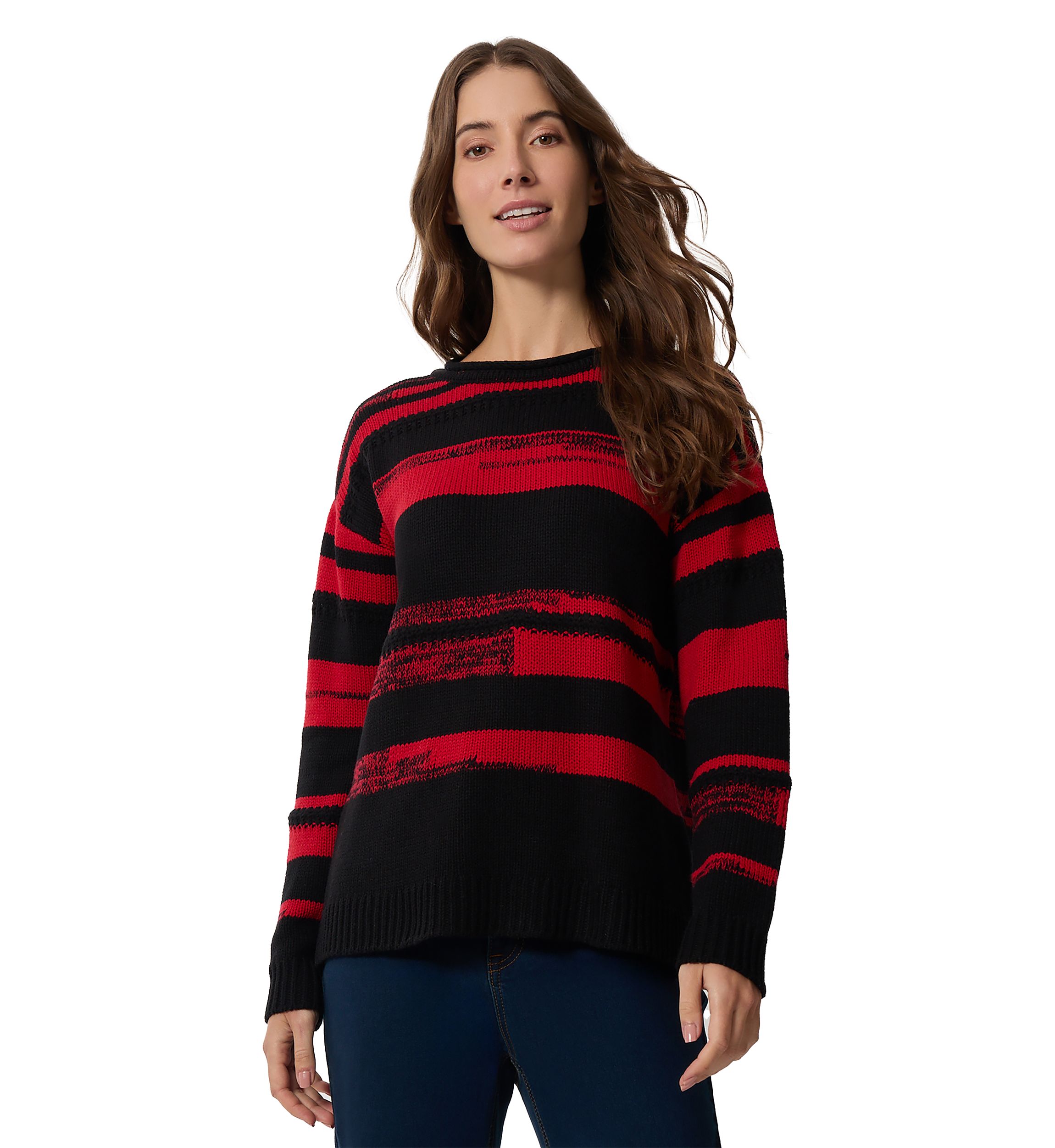 Womens Color Blocked Sweater