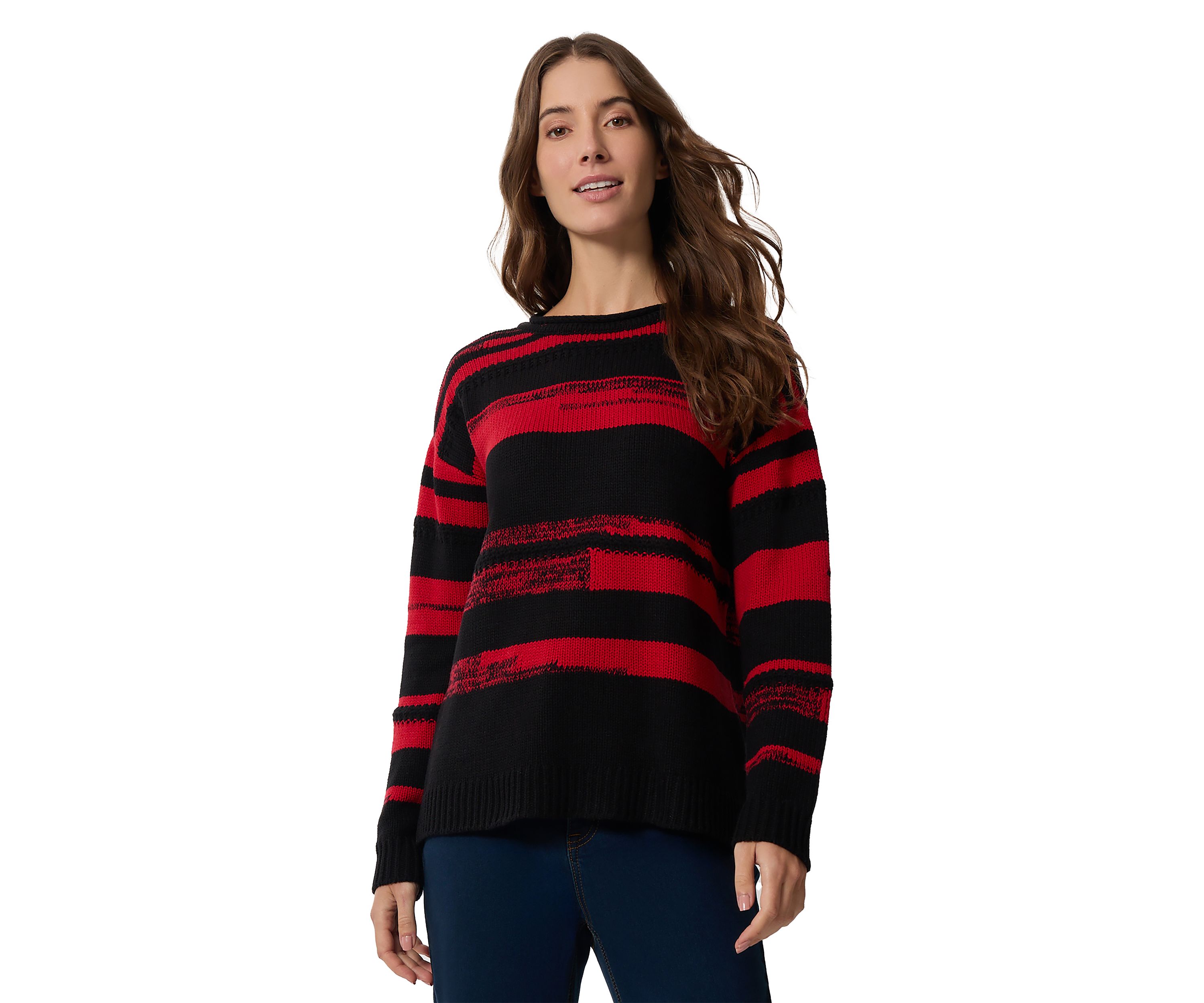 Womens Color Blocked Sweater