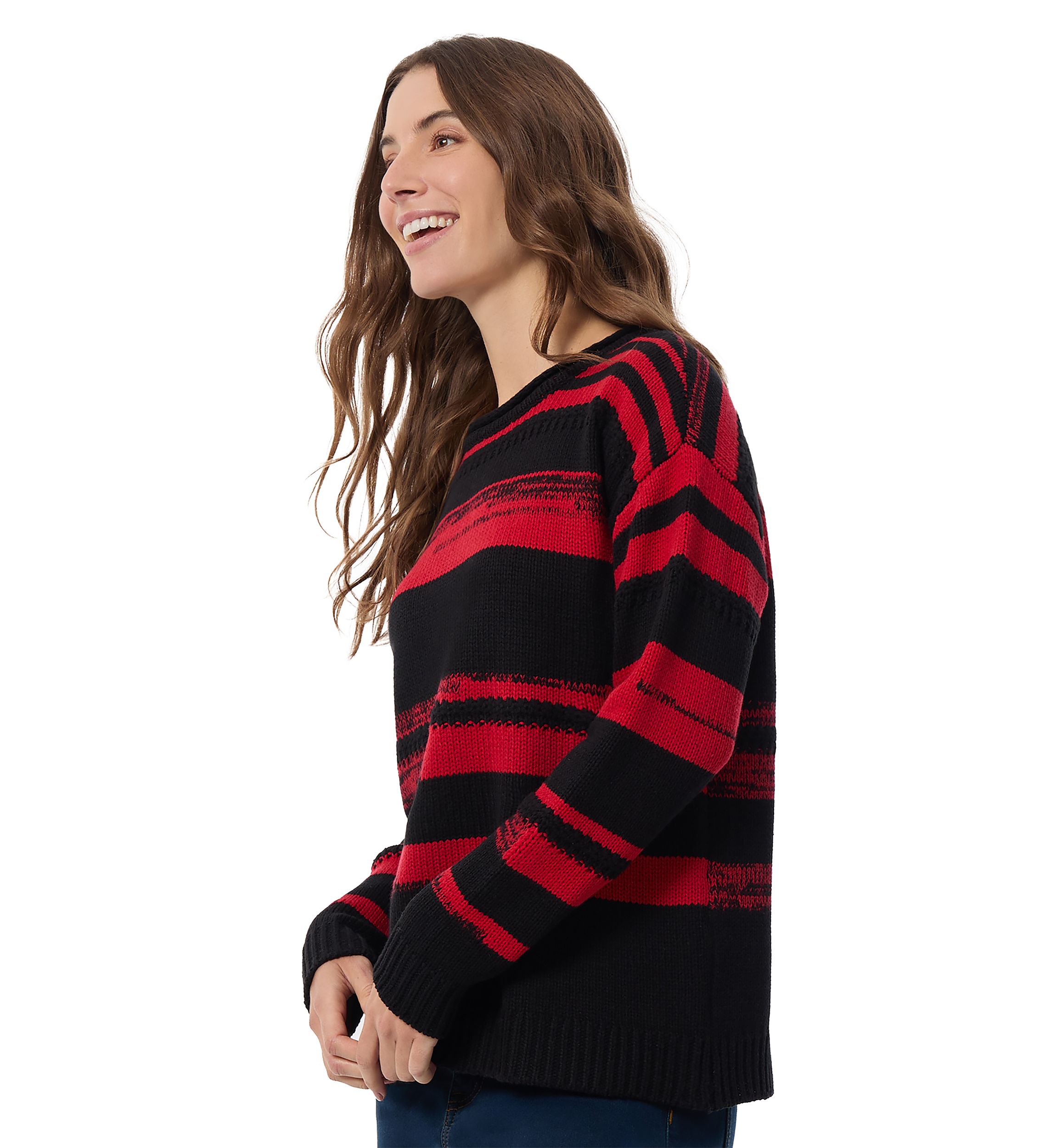 Womens Color Blocked Sweater