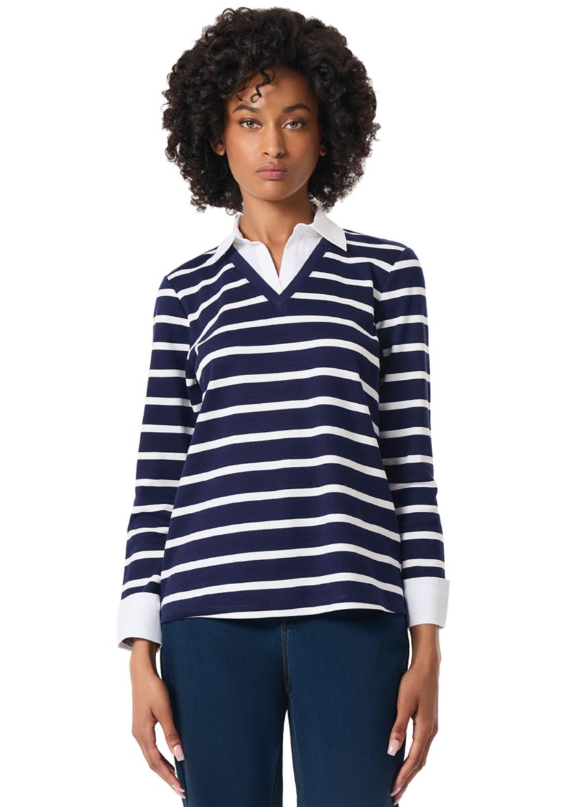 Womens 2Fer Striped Top