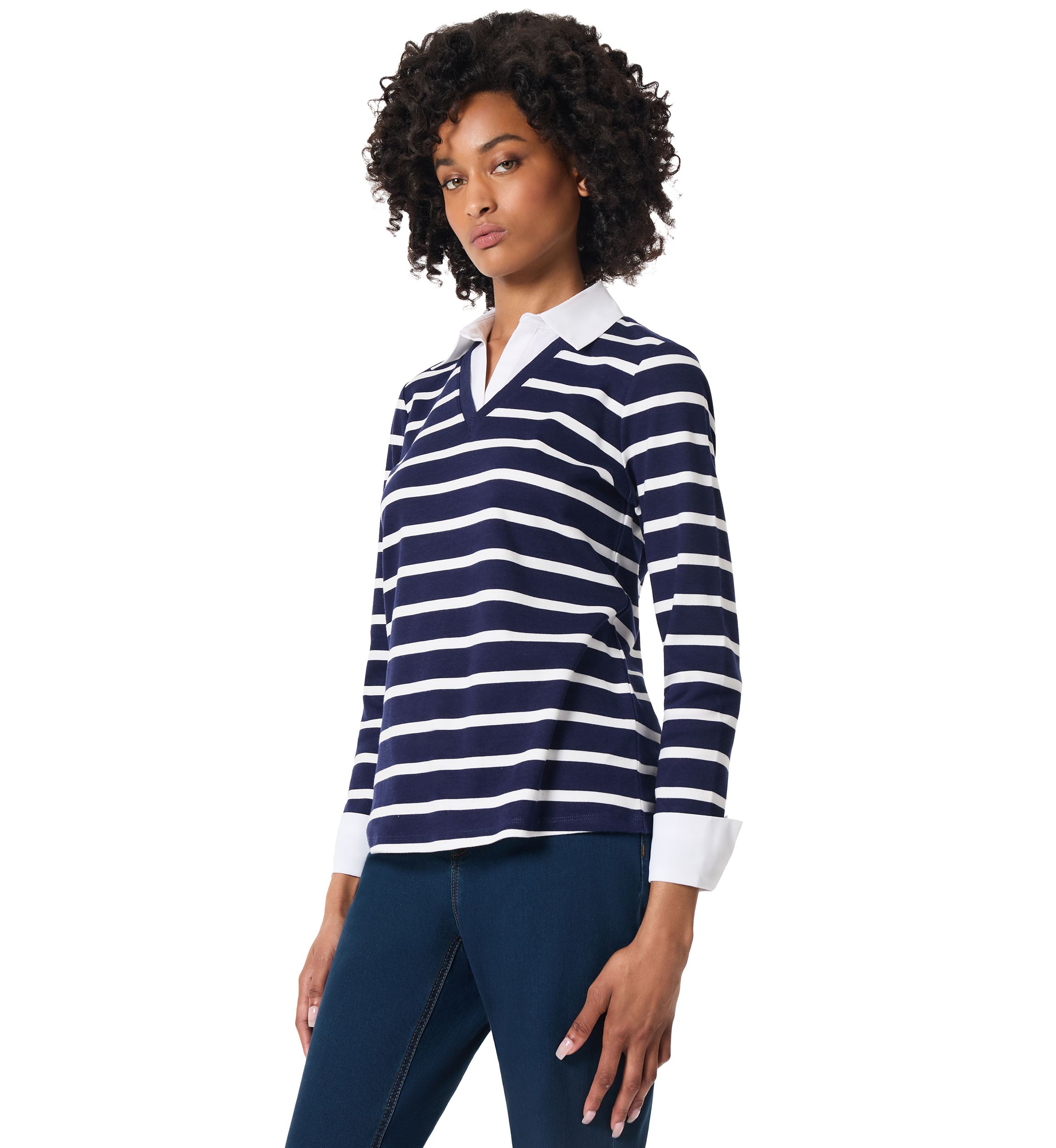 Womens 2Fer Striped Top