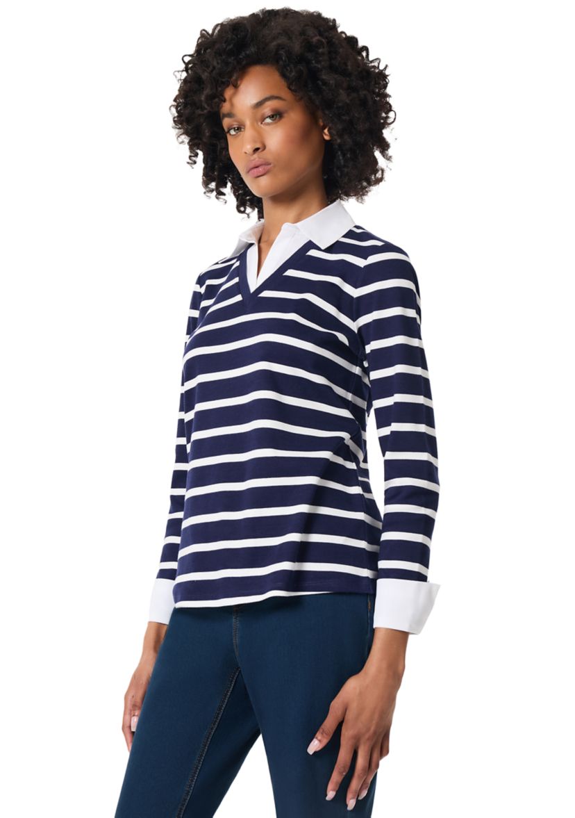 Womens 2Fer Striped Top